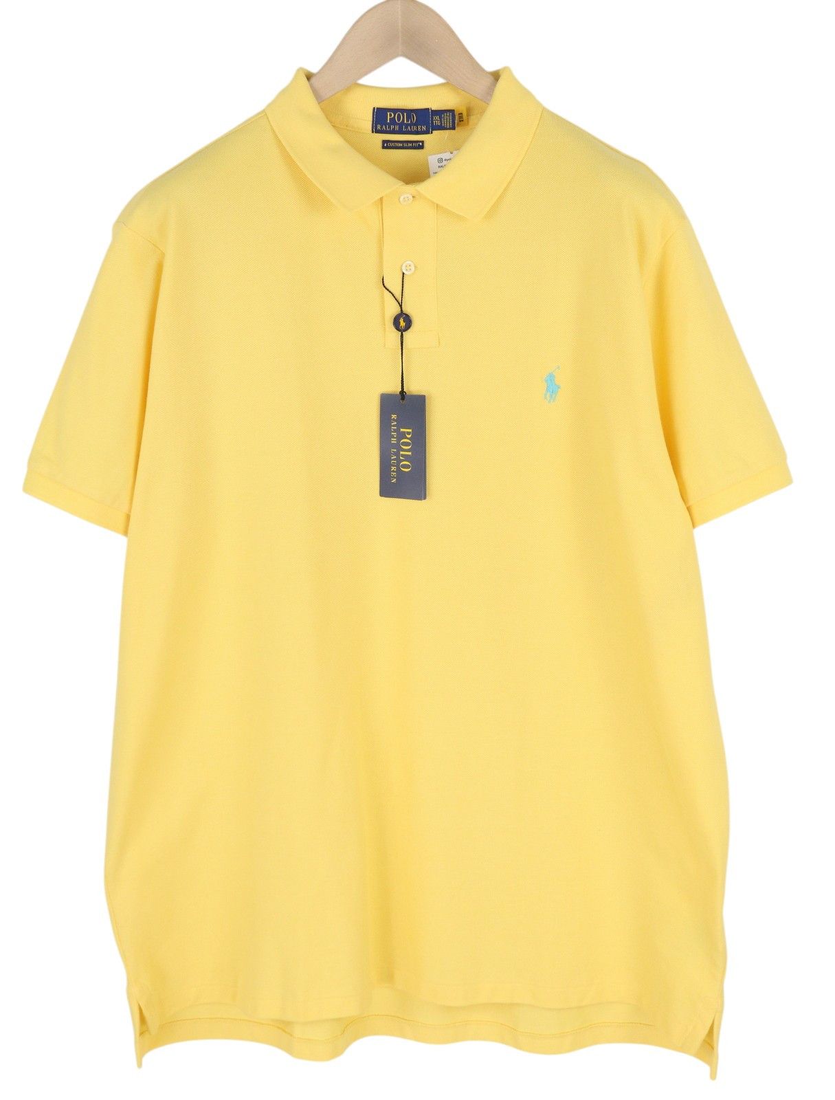 Polo Ralph Lauren CUSTOM SLIM FIT 2XL Yellow Short Sleeve T-Shirt 84525 Size US XXL / EU 58 / 5 - 1 Thumbnail
