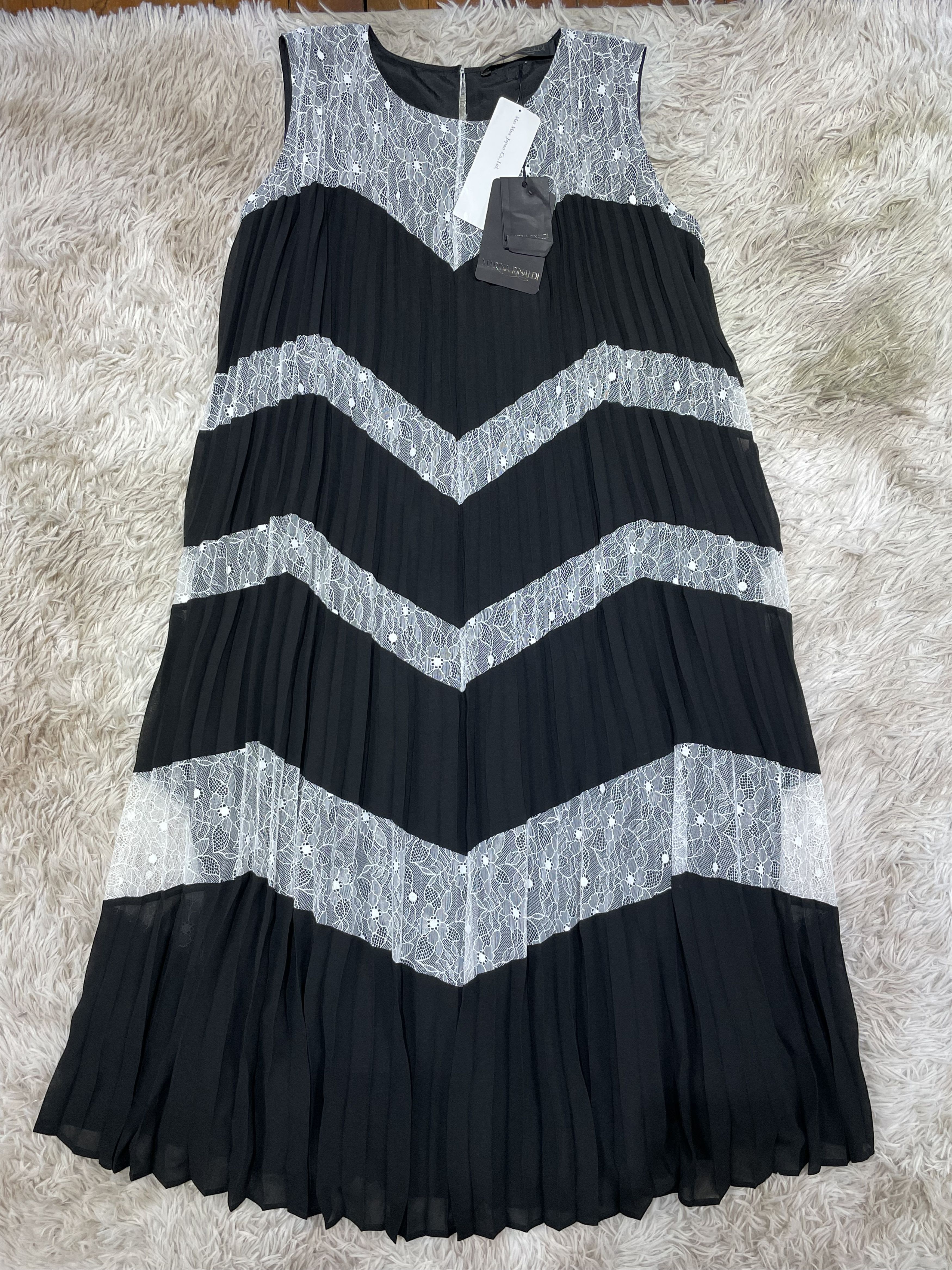 Max Mara MARINA RINALDI Abito Dress Black & White Stripe US 10 Size L / US 10 / IT 46 - 2 Thumbnail
