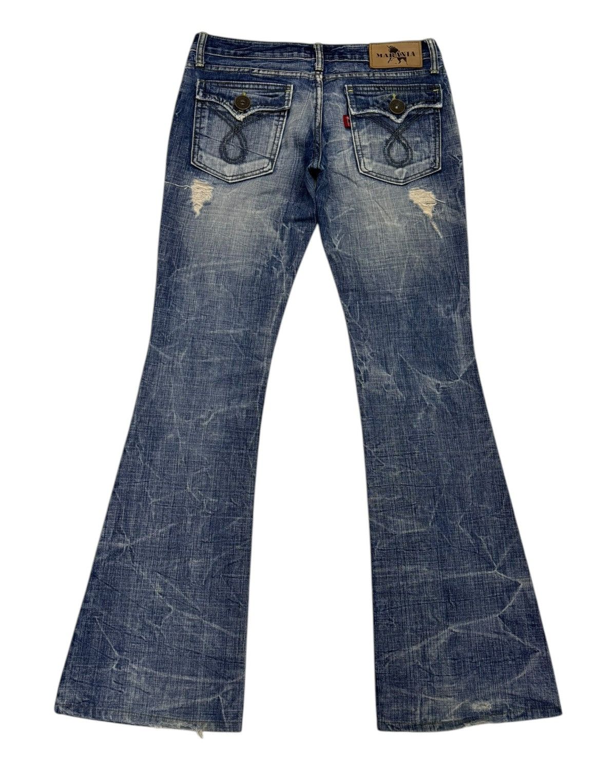 Hysteric Glamour × Japanese Brand HYSTERIC GLAMOUR STYLE DISTRESS DENIM MARAXIA FLARED PANTS Size 30" / US 8 / IT 44 - 2 Thumbnail
