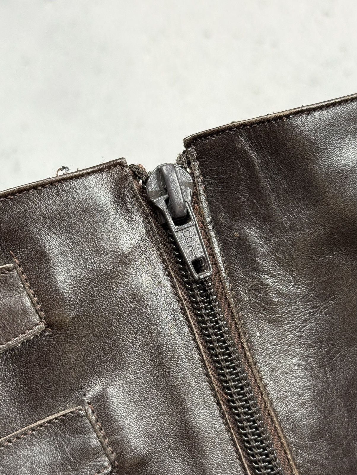 If Six Was Nine Vintage Italian Brown Leather Riding Boots Buckle Straps y2k Size US 7.5 / IT 37.5 - 11 Thumbnail