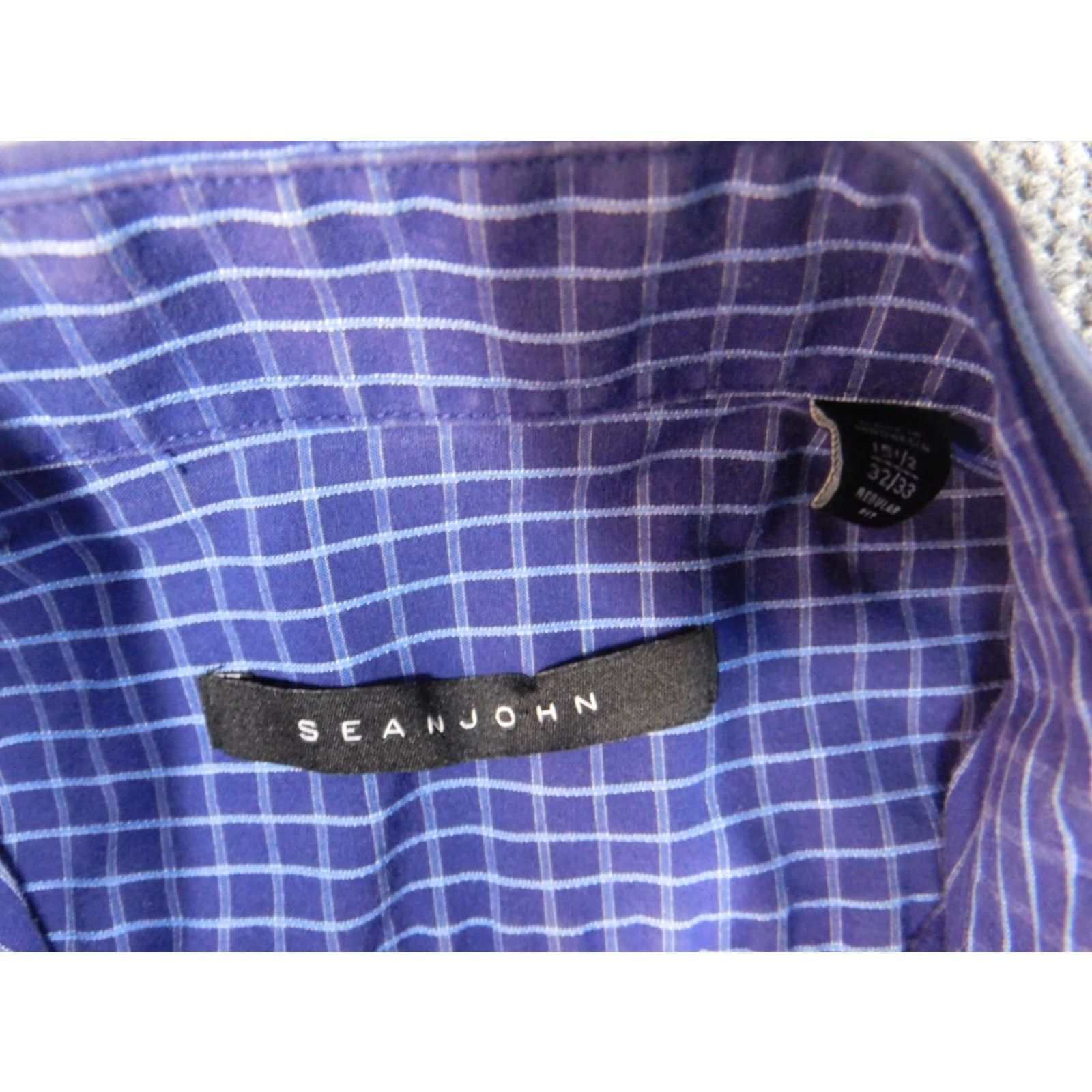 Sean John Sean John Shirt 15.5 Purple Plaid Button-Down Mens Long Sleeve Collared Cotton Button-Up Regular Vintage No Size US L / EU 52-54 / 3 - 5 Thumbnail