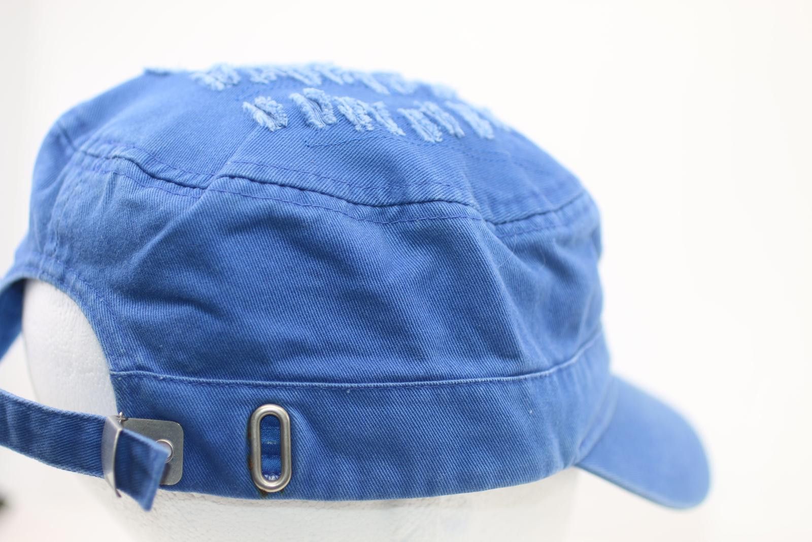 Point Zero Vintage Cuba Blue Military Style Cap Distressed Adjustable Size ONE SIZE - 7 Thumbnail