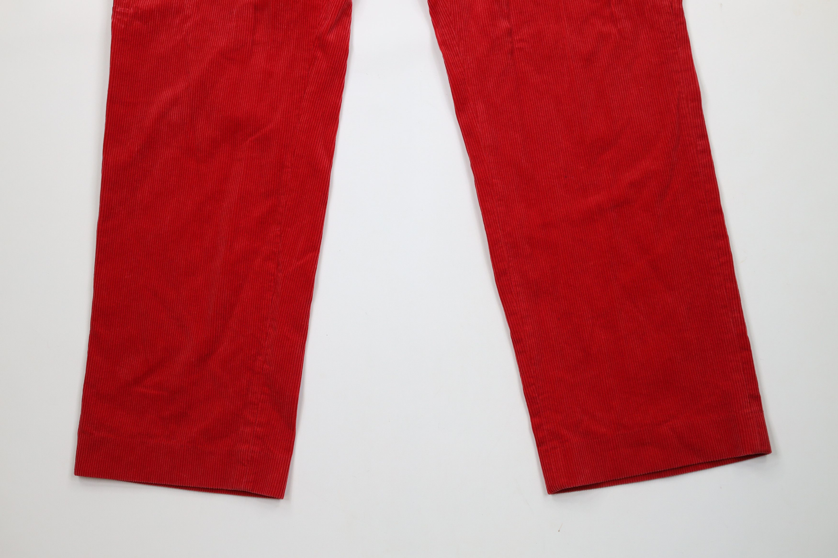 Ralph Lauren × Vintage Vintage 90s Ralph Lauren Wide Leg Corduroy Chino Pants Red Size US 36 / EU 52 - 4 Thumbnail