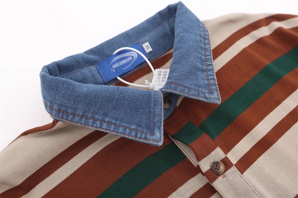 Japanese Brand × Vintage Men's loose casual lapel contrast striped polo shirt y2k Size US M / EU 48-50 / 2 - 3 Thumbnail