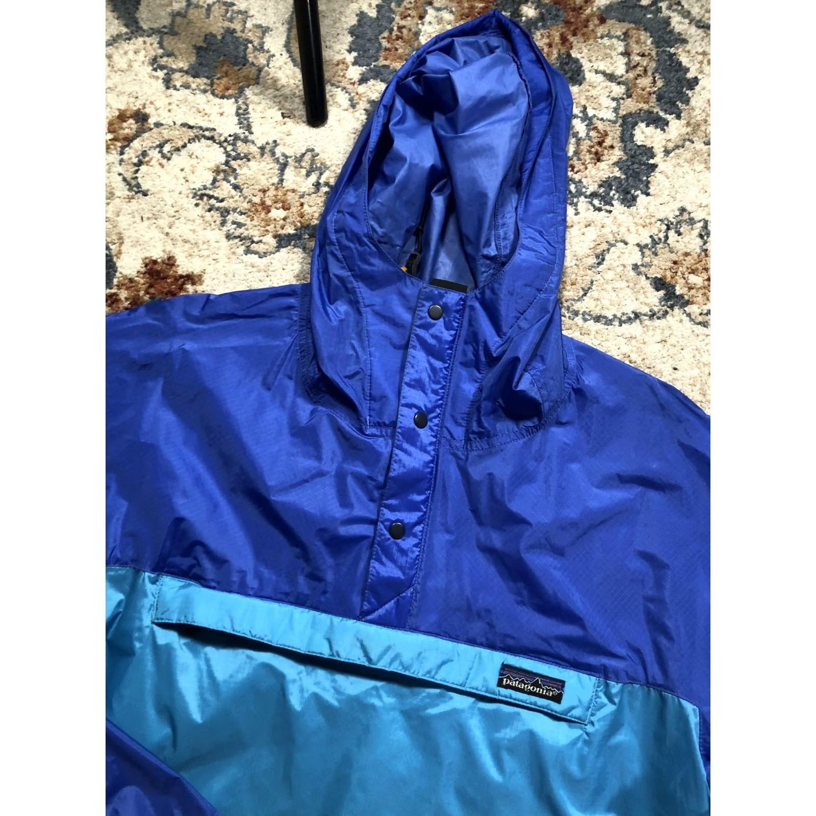 Patagonia Patagonia Jacket Mens M Blue Hooded Nylon Anorak Kangaroo Pocket Shell Size US M / EU 48-50 / 2 - 6 Thumbnail