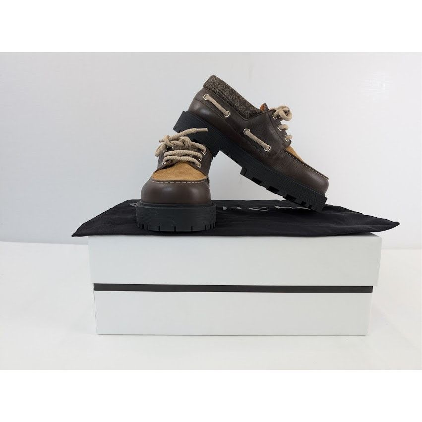 Givenchy o1rshd1 Storm Leather Boat Boots in Chocolate Size US 8 / EU 41 - 18 Thumbnail