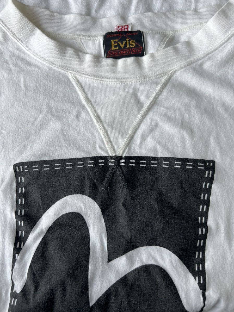 Evisu 1990s Evis Daicock Seagull Logo Double V Cropped Tee Shirt Size US S / EU 44-46 / 1 - 7 Thumbnail