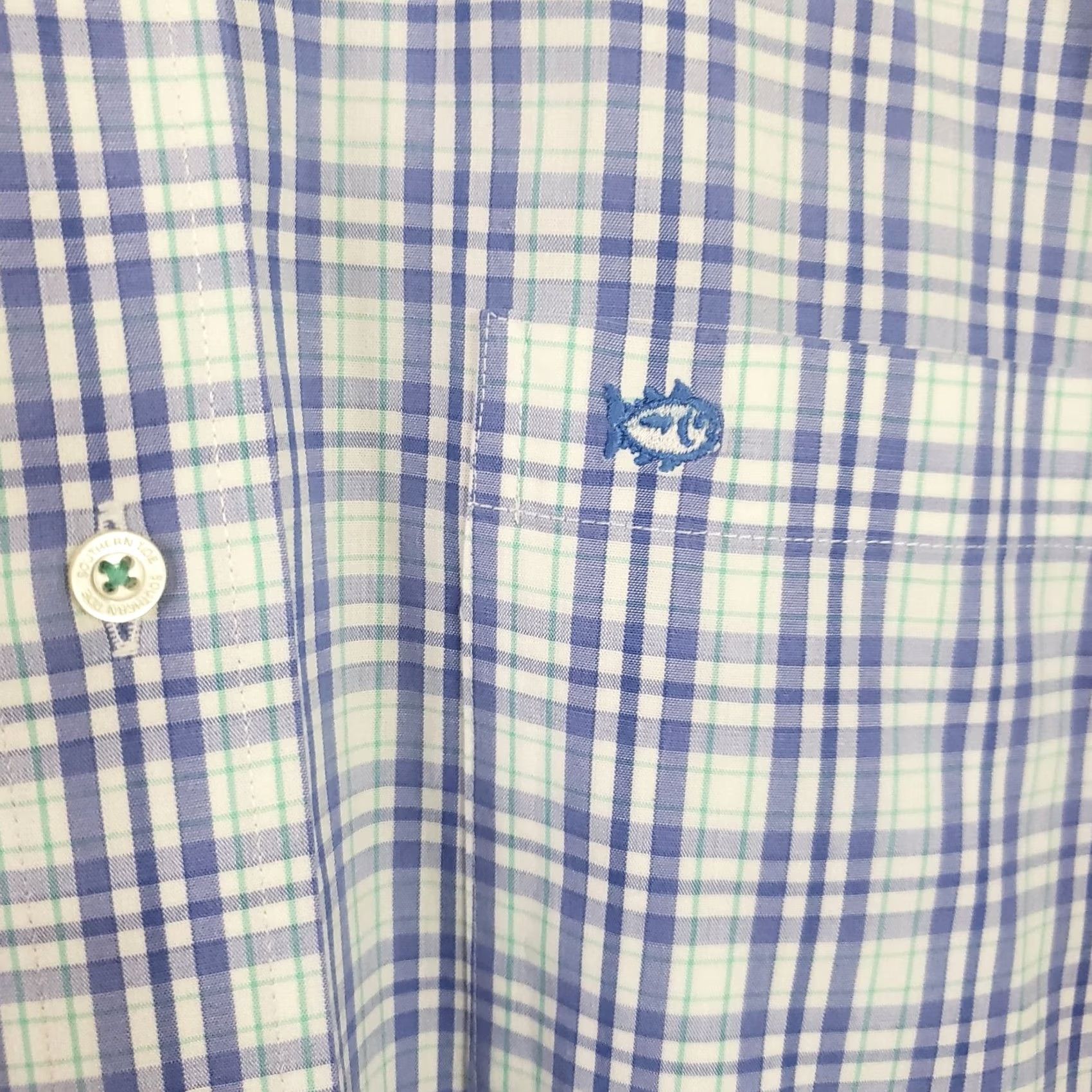 Southern Tide Southern Tide Button-Down Shirt Blue Plaid Long Sleeve Men L Dress Shirt Vintage? No. Size 42R - 5 Thumbnail