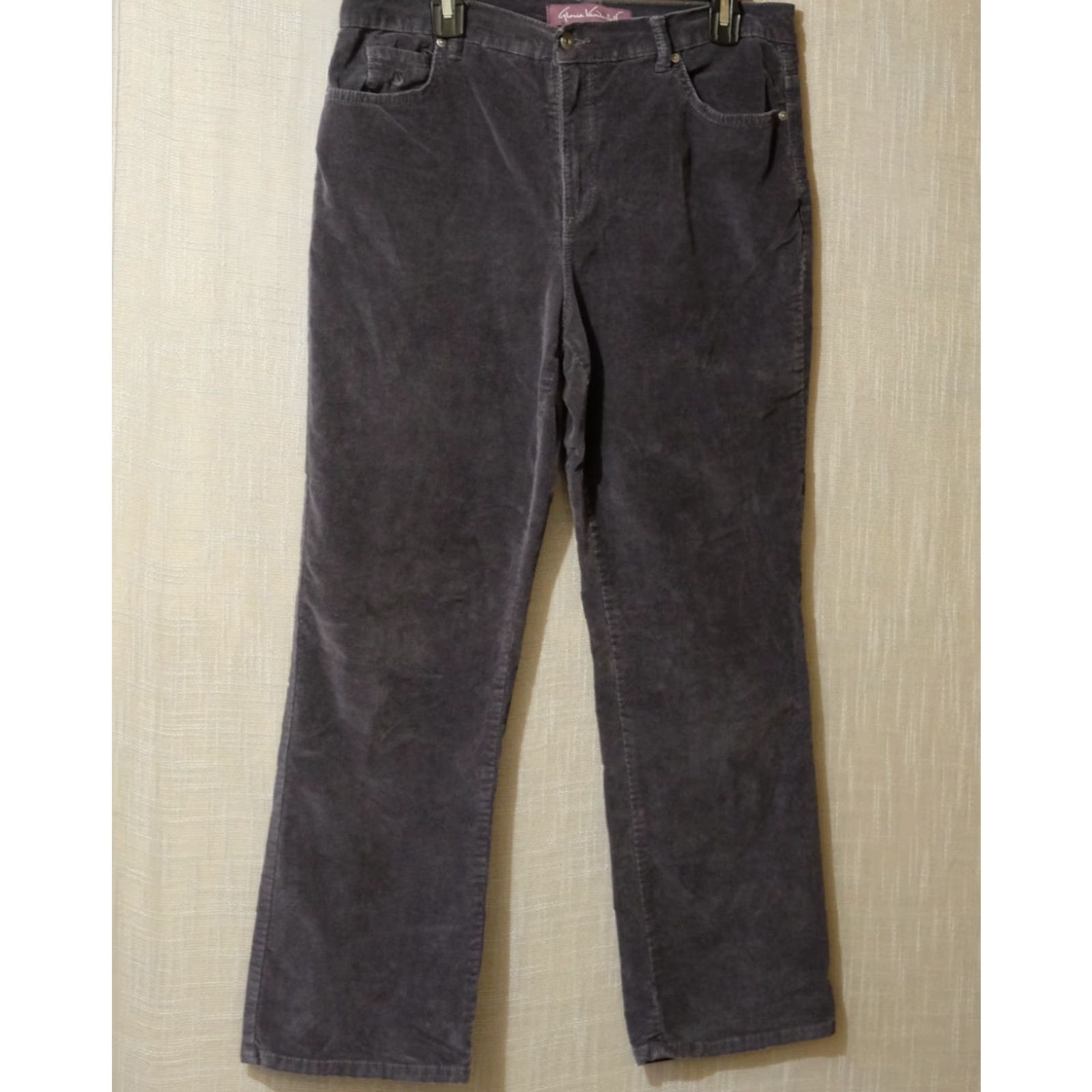 Gloria Vanderbilt Gloria Vanderbilt Corduroy Pants Gray High-Rise Straight Womens 14 Short #A14-7 Size 36" / US 14 / IT 50 - 2 Thumbnail