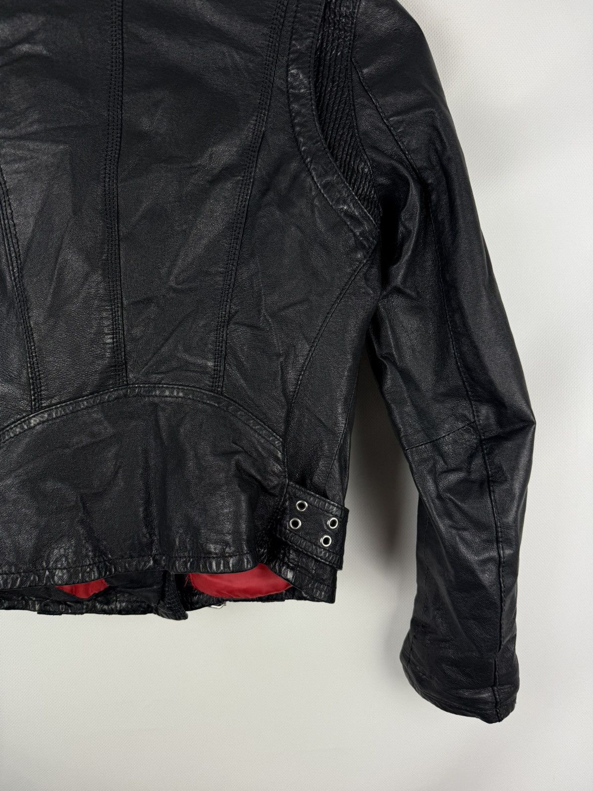 JOFAMA Jofama By Kenza Ladies Gothic Leather Biker Jacket Size 34 Size XS / US 0-2 / IT 36-38 - 15 Thumbnail