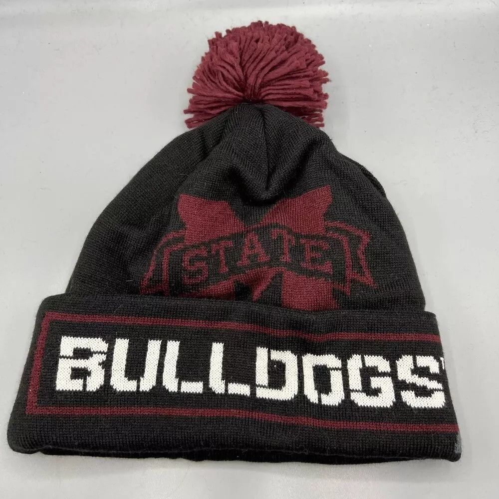 Adidas Mississippi State Bulldogs Hat Men Cuffed Beanie Pom Pom Cap Size ONE SIZE - 1 Thumbnail