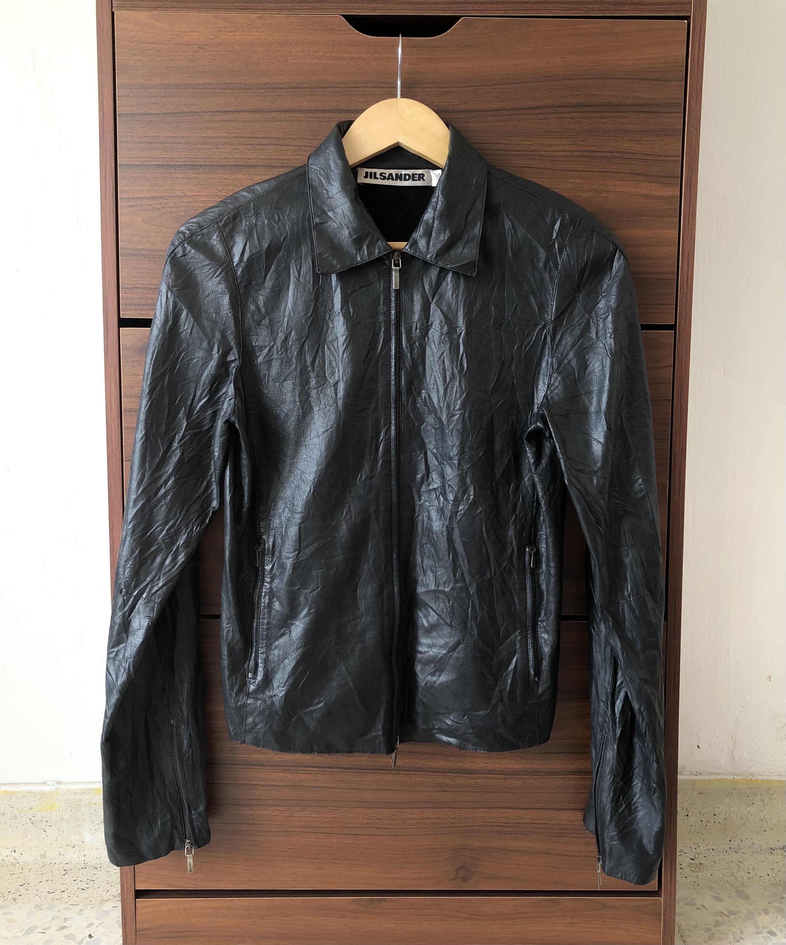 Jil Sander RARE🔥SS06 JIL SANDER BY RAF SIMONS BIKER LAMBSKIN Size S / US 4 / IT 40 - 1 Thumbnail
