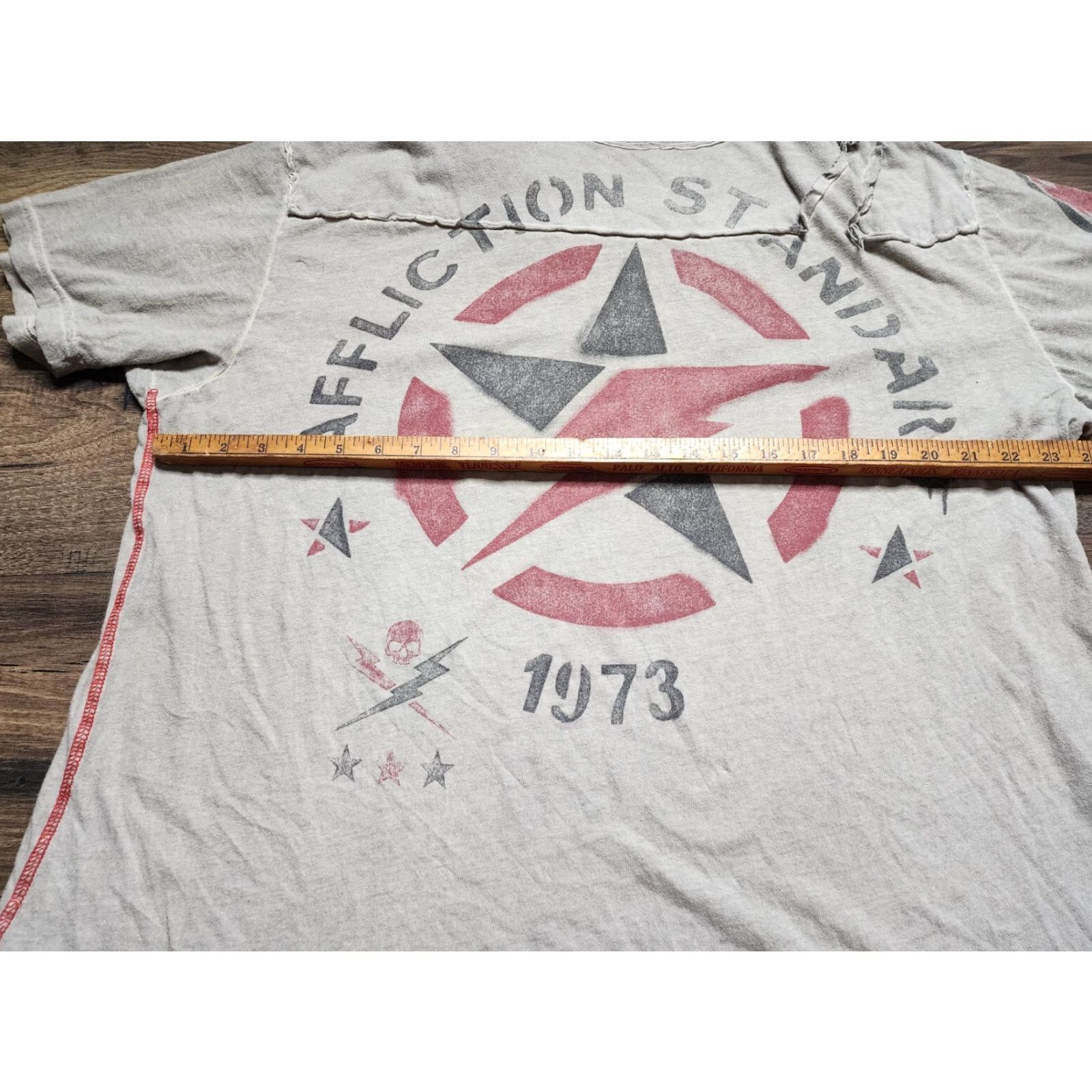 Affliction Affliction T-Shirt Mens 2XL Gray Short Sleeve Crew Neck American Print Size US XXL / EU 58 / 5 - 4 Thumbnail