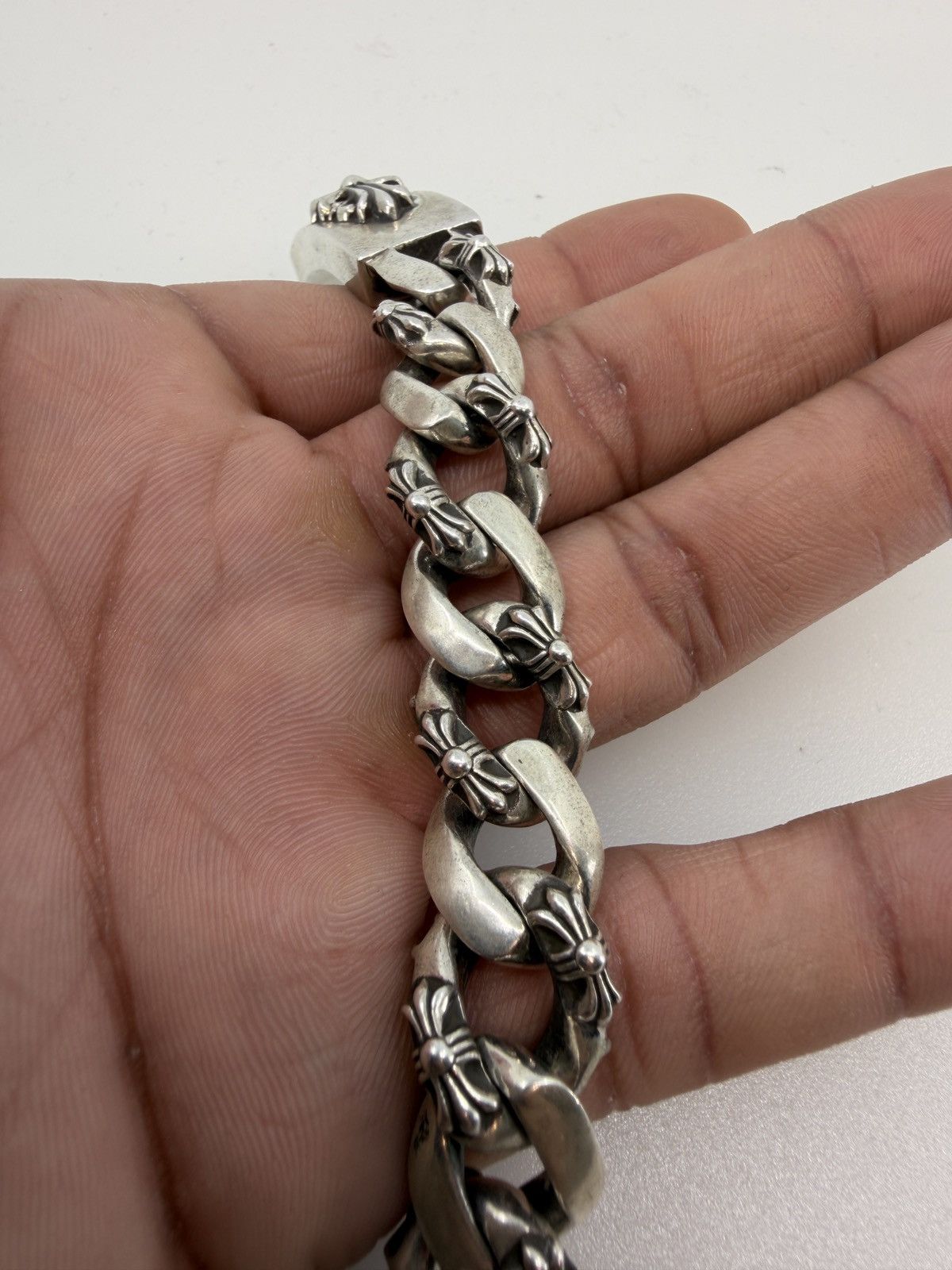 Chrome Hearts Chrome Hearts Silver Floral Cross Fancy Link Bracelet Size ONE SIZE - 3 Thumbnail