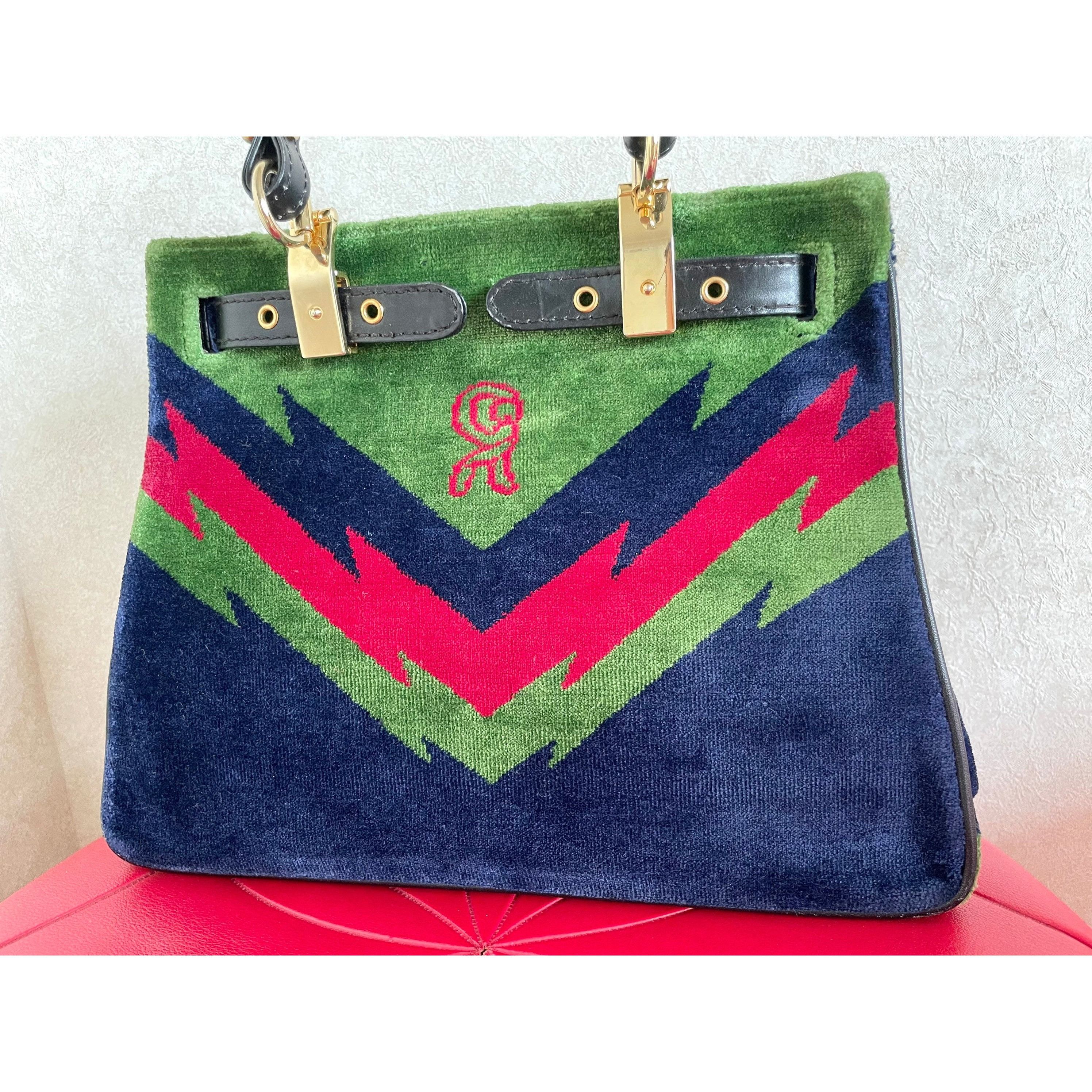 Roberta di Camerino Vintage Roberta di Camerino handbag, navy, green, and red Size ONE SIZE - 3 Thumbnail