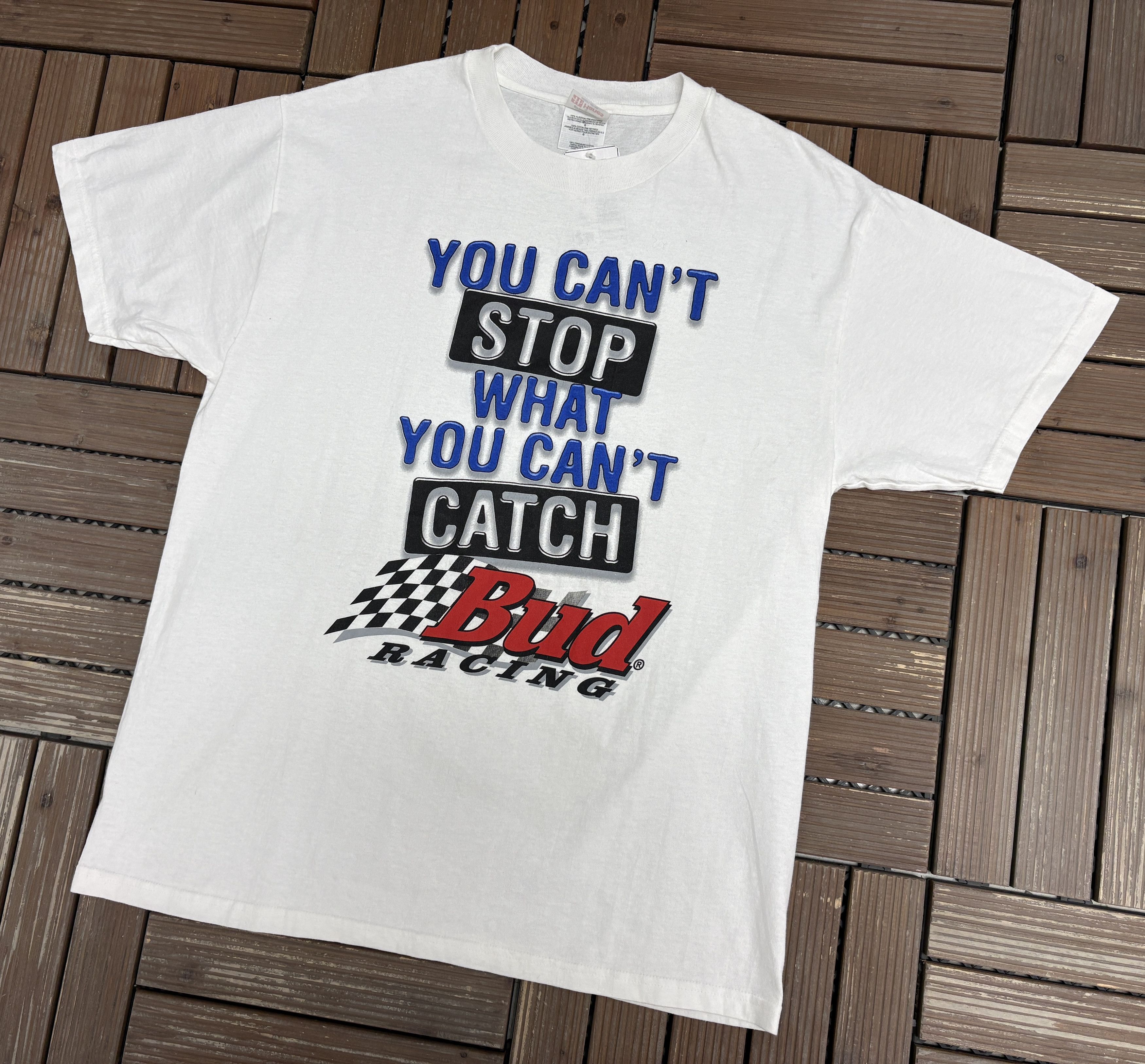 Vintage You Can't Stop What You Can't Catch Bud Racing Vintage Tee Size US L / EU 52-54 / 3 - 3 Thumbnail