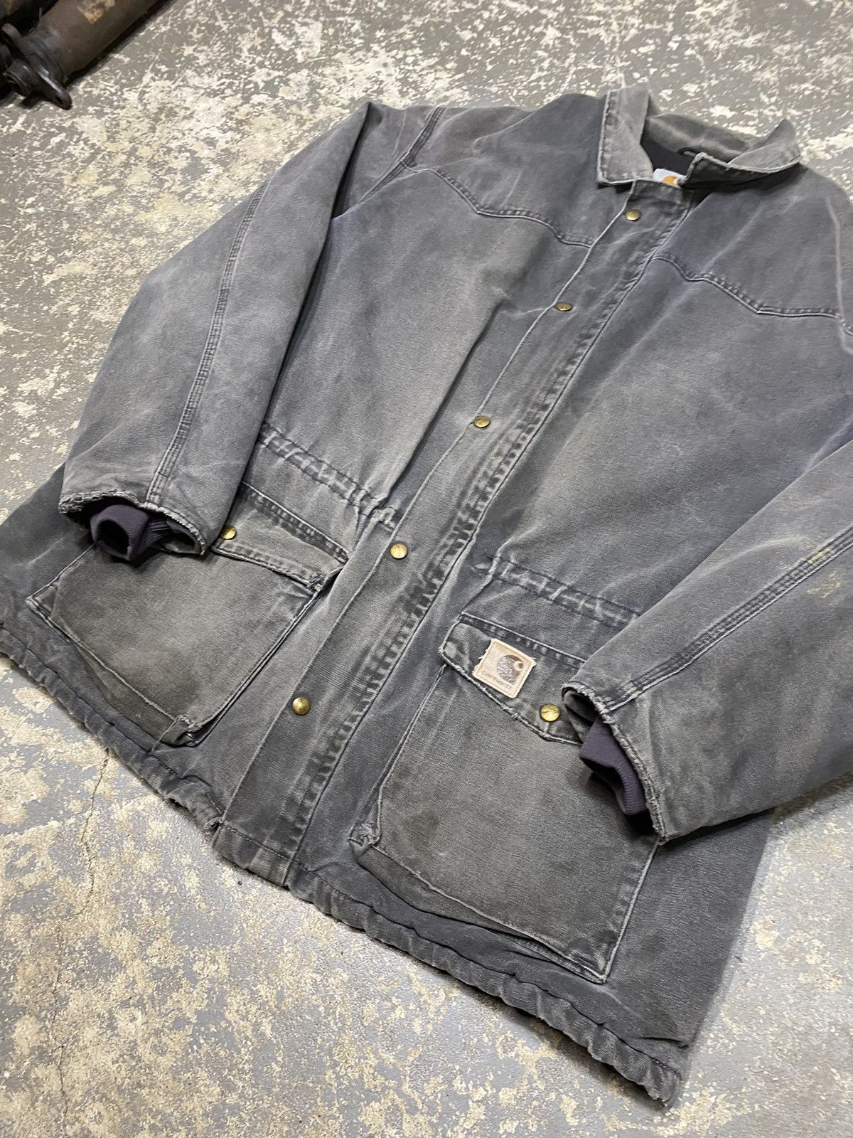 Carhartt × Vintage Vintage Carhartt Faded Chore Work Cape Jacket Size US XXL / EU 58 / 5 - 15 Thumbnail