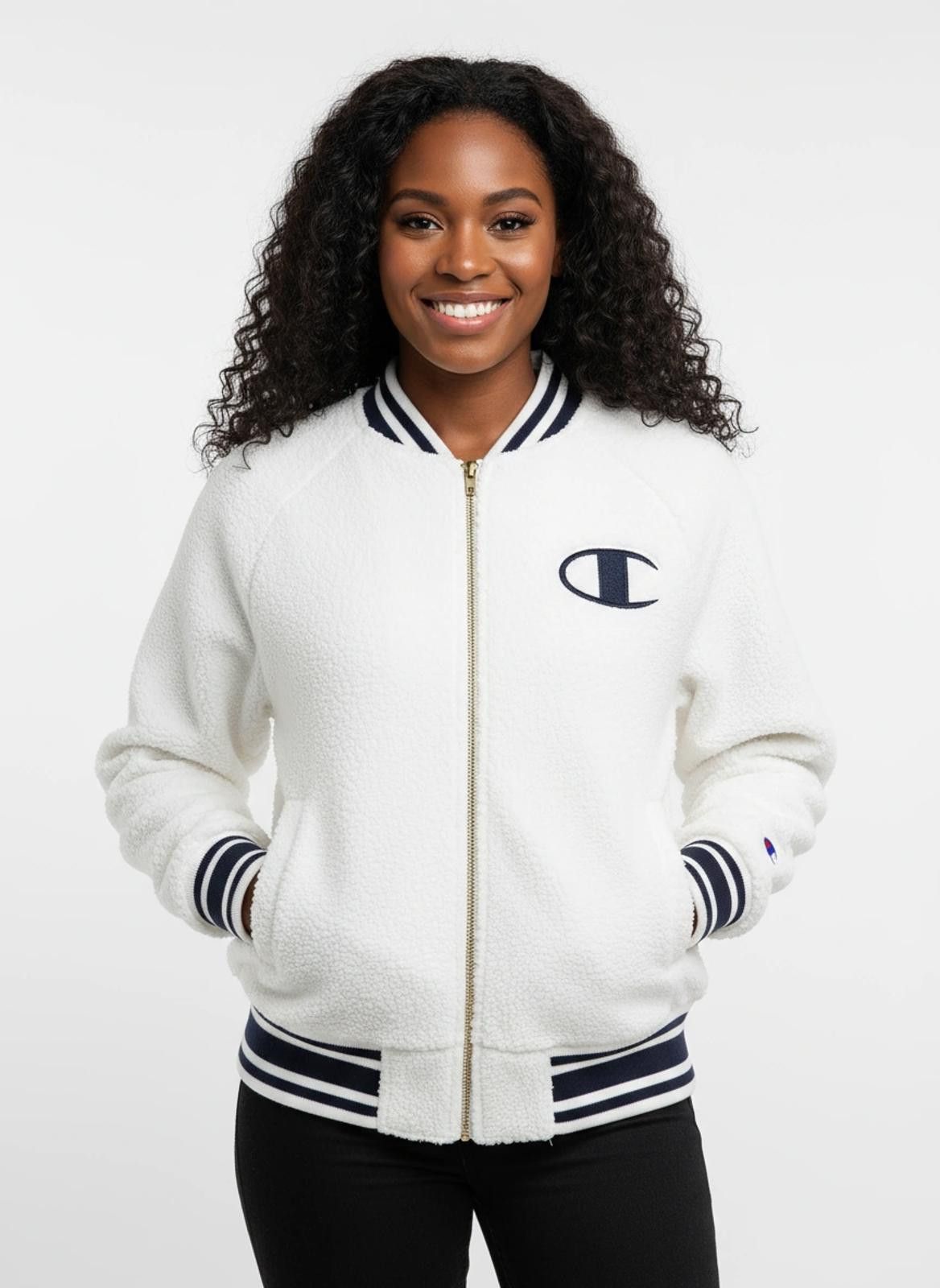 Champion CHAMPION WOMEN'S SHERPA BOMBER JACKET Size S / US 4 / IT 40 - 2 Thumbnail