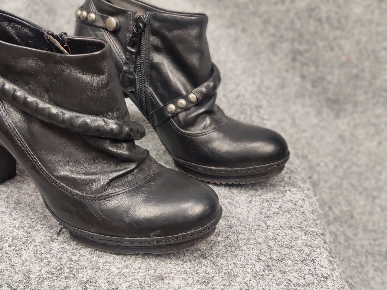 A.S.98 A.S.98 Airstep Design Heels Black Leather low Zip Boots Size US 6 / IT 36 - 15 Thumbnail