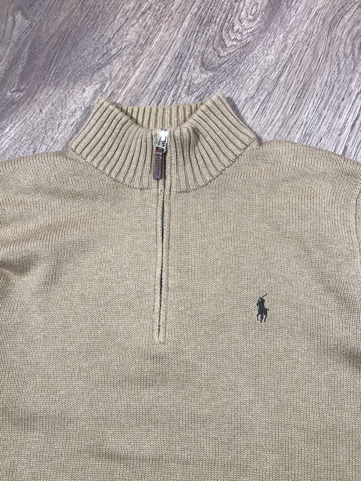 Polo Ralph Lauren × Vintage Vintage Polo Ralph Lauren 1/4 Zip Knit Sweater Size US L / EU 52-54 / 3 - 2 Thumbnail