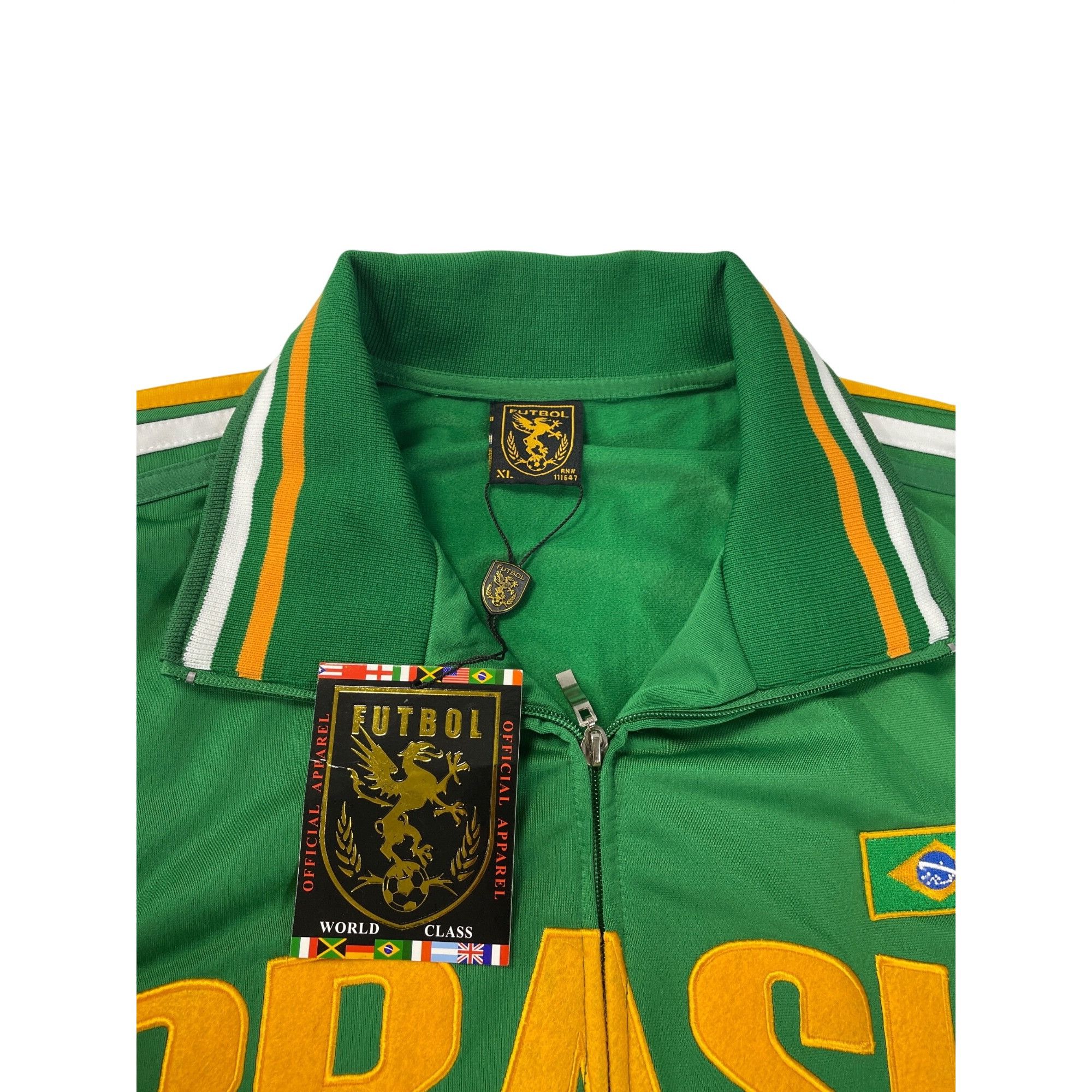 Other Fifth Sun Brazil mens green full zip track varsity jacket Sz Size US XL / EU 56 / 4 - 5 Thumbnail