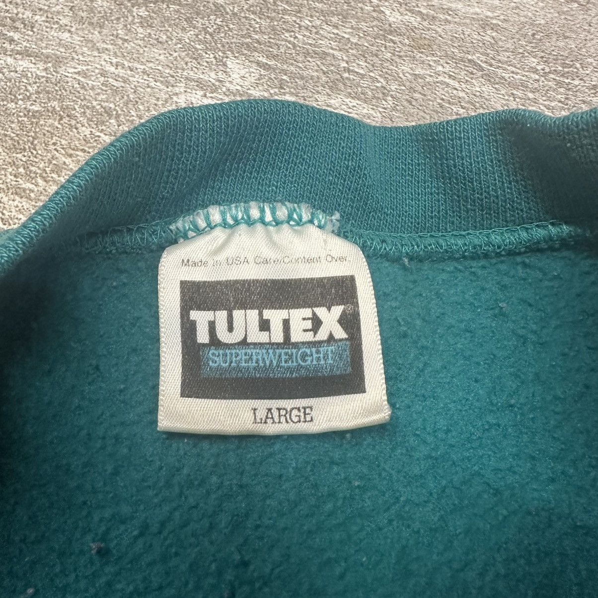 Tultex × Vintage Vintage Tultex Made in USA Crewneck Sweatshirt Blank Teal Size US L / EU 52-54 / 3 - 7 Thumbnail
