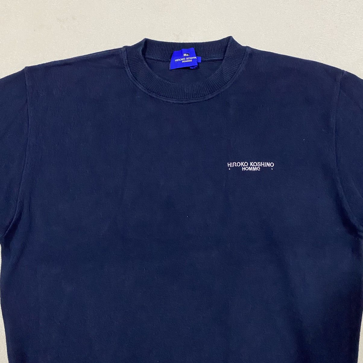 Designer × Hiroko Koshino Homme × Japanese Brand Vintage HIROKO KOSHINO Embroidered Big Logo Sweatshirt Size US L / EU 52-54 / 3 - 2 Thumbnail
