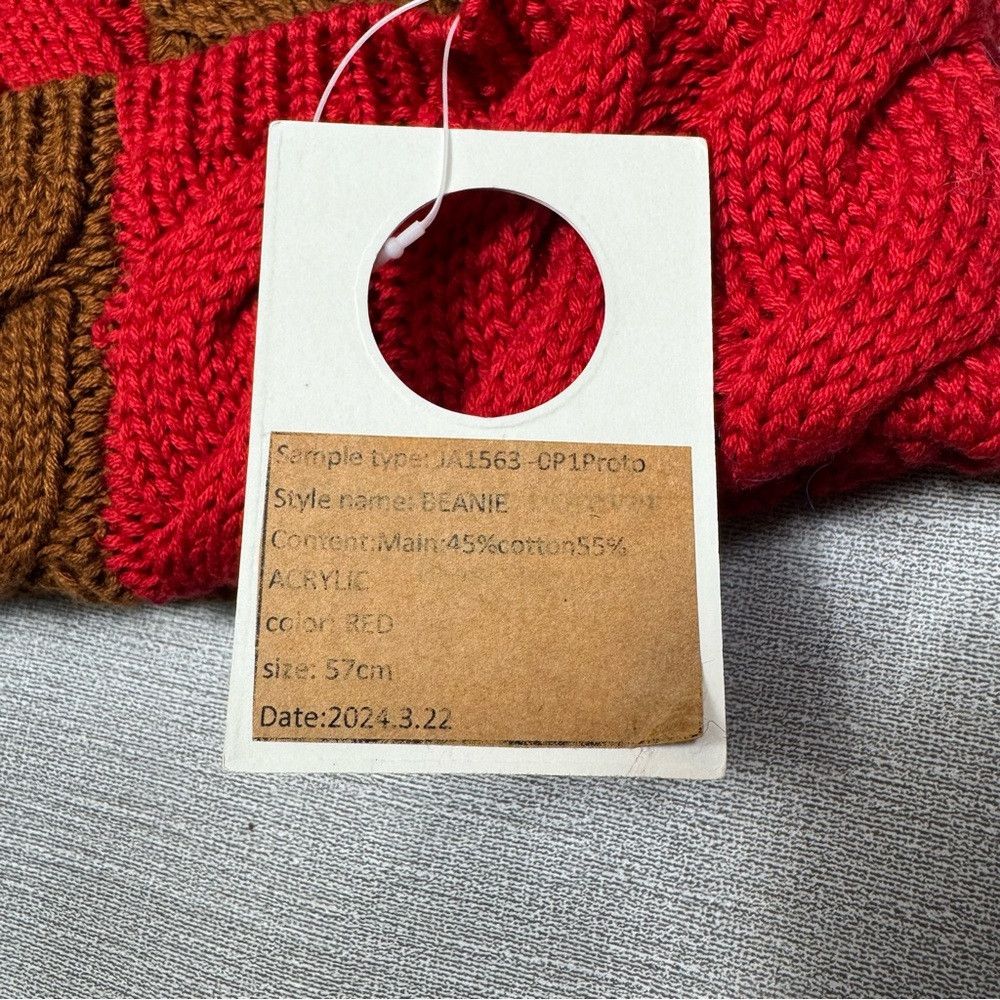 Other New Wyeth Cable Knit Colorblock Cotton Blend Beanie Hat Size ONE SIZE - 7 Thumbnail
