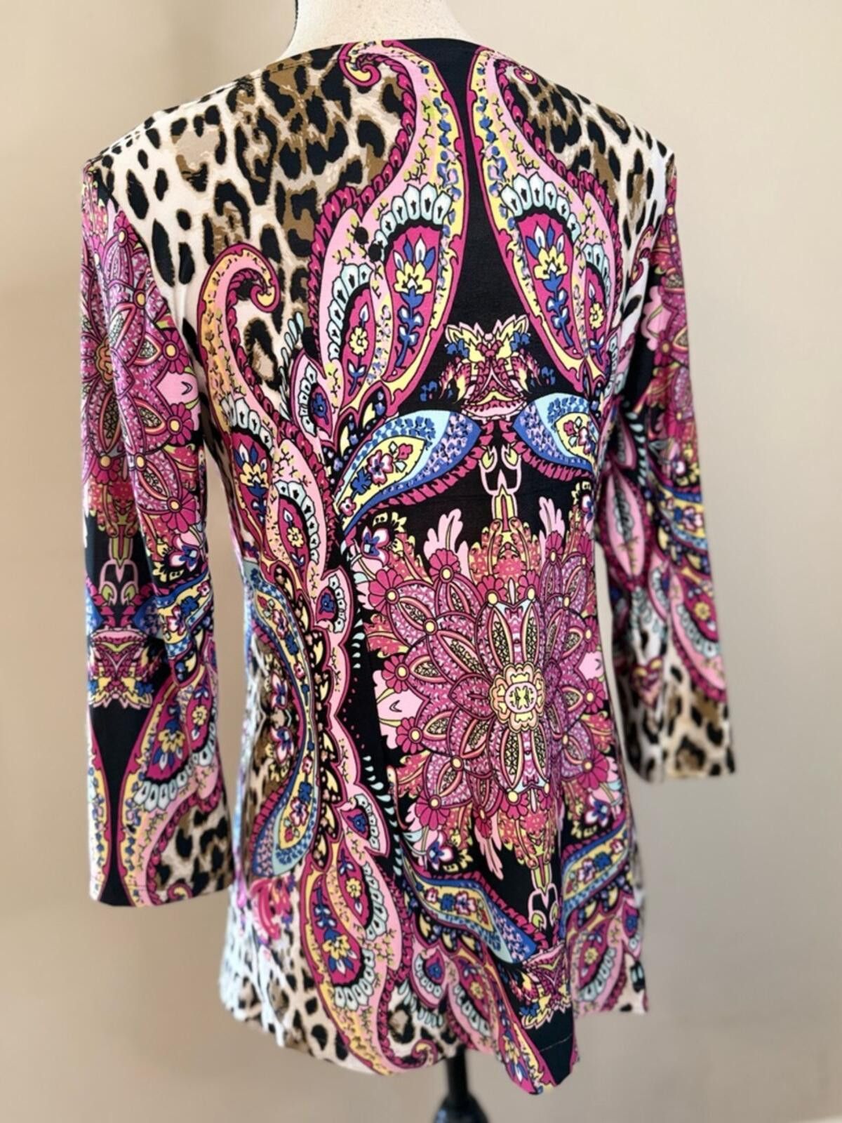 Other Sunny Leigh top floral leopard paisleys draped neckline SM Size S / US 4 / IT 40 - 4 Thumbnail