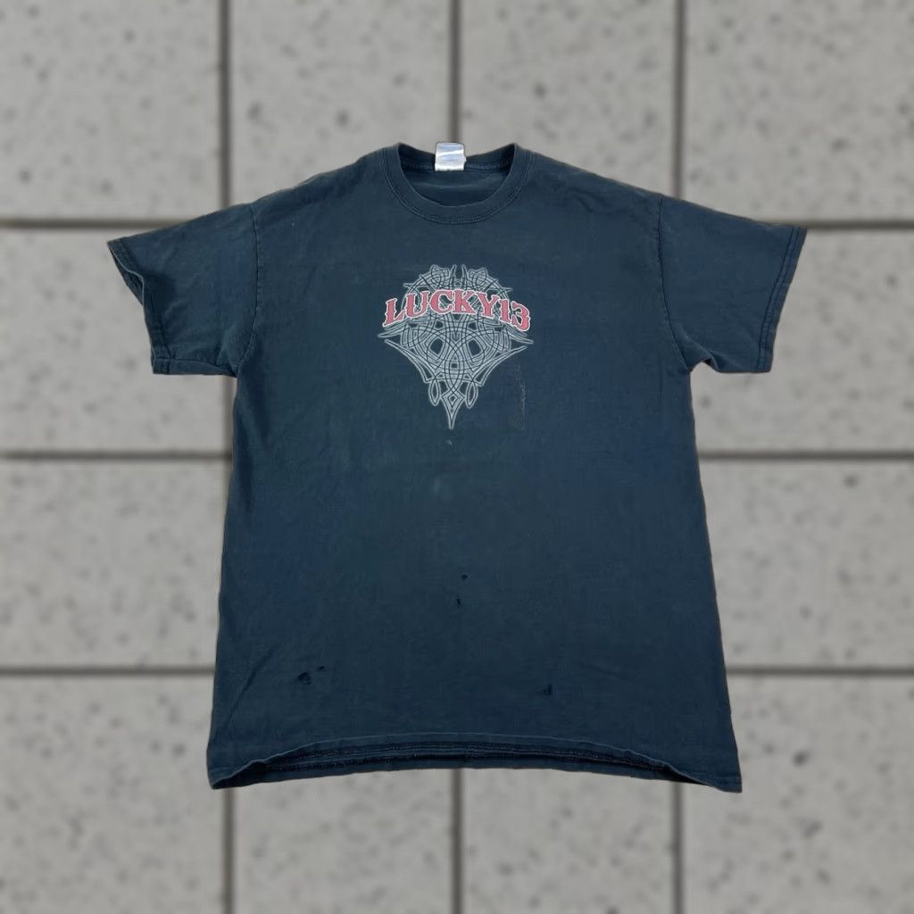 Vintage Lucky 13 T Shirt Distressed Faded Big Rig Trucks Size Medium Size US M / EU 48-50 / 2 - 1 Thumbnail