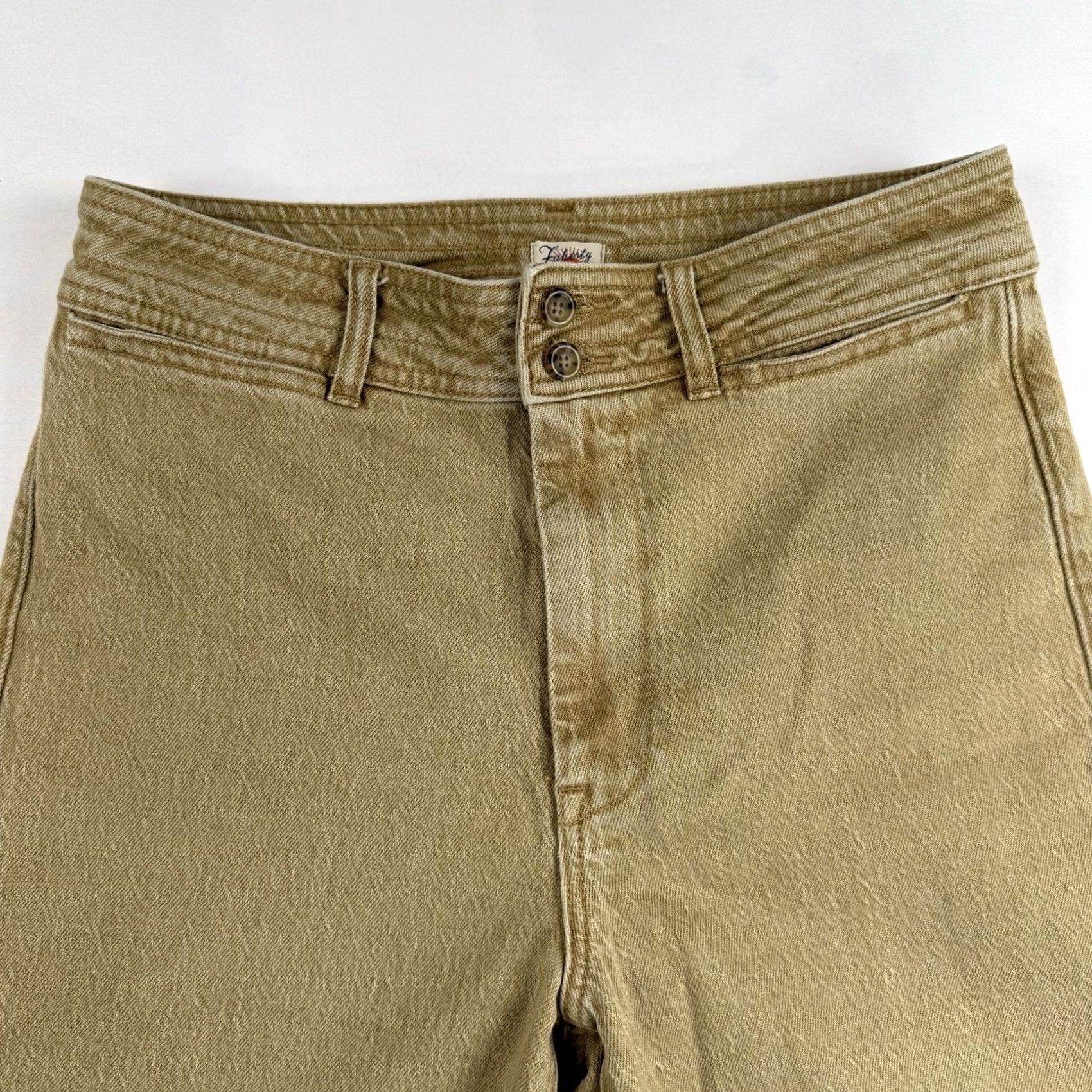 Faherty Faherty Pants Womens 29 Stretch Wide-Leg High Rise Tan Brown Chino Knit Casual Business Travel Regular Size 29 Women Brown Size 29" - 2 Thumbnail