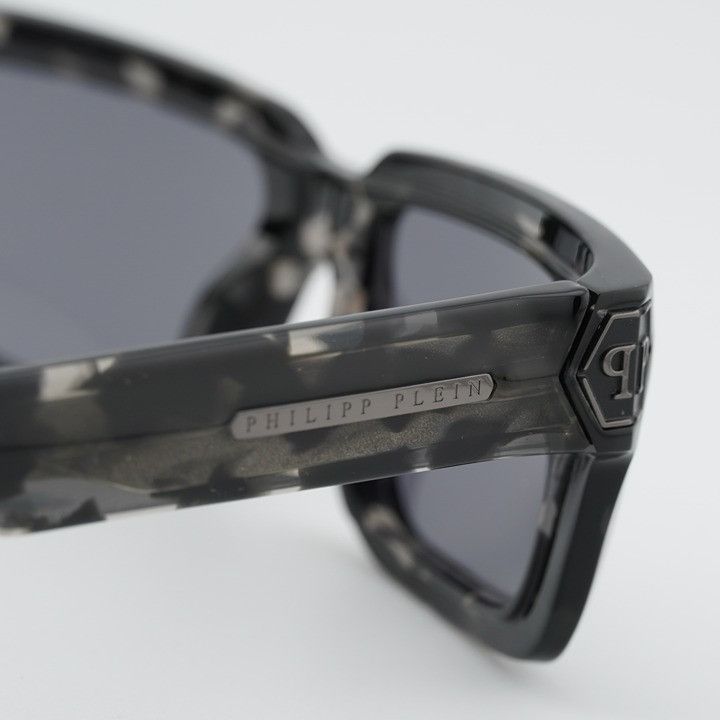 Philipp Plein Philipp Plein SPP044M 809X Sunglasses Black Rectangle Frame Size ONE SIZE - 8 Thumbnail