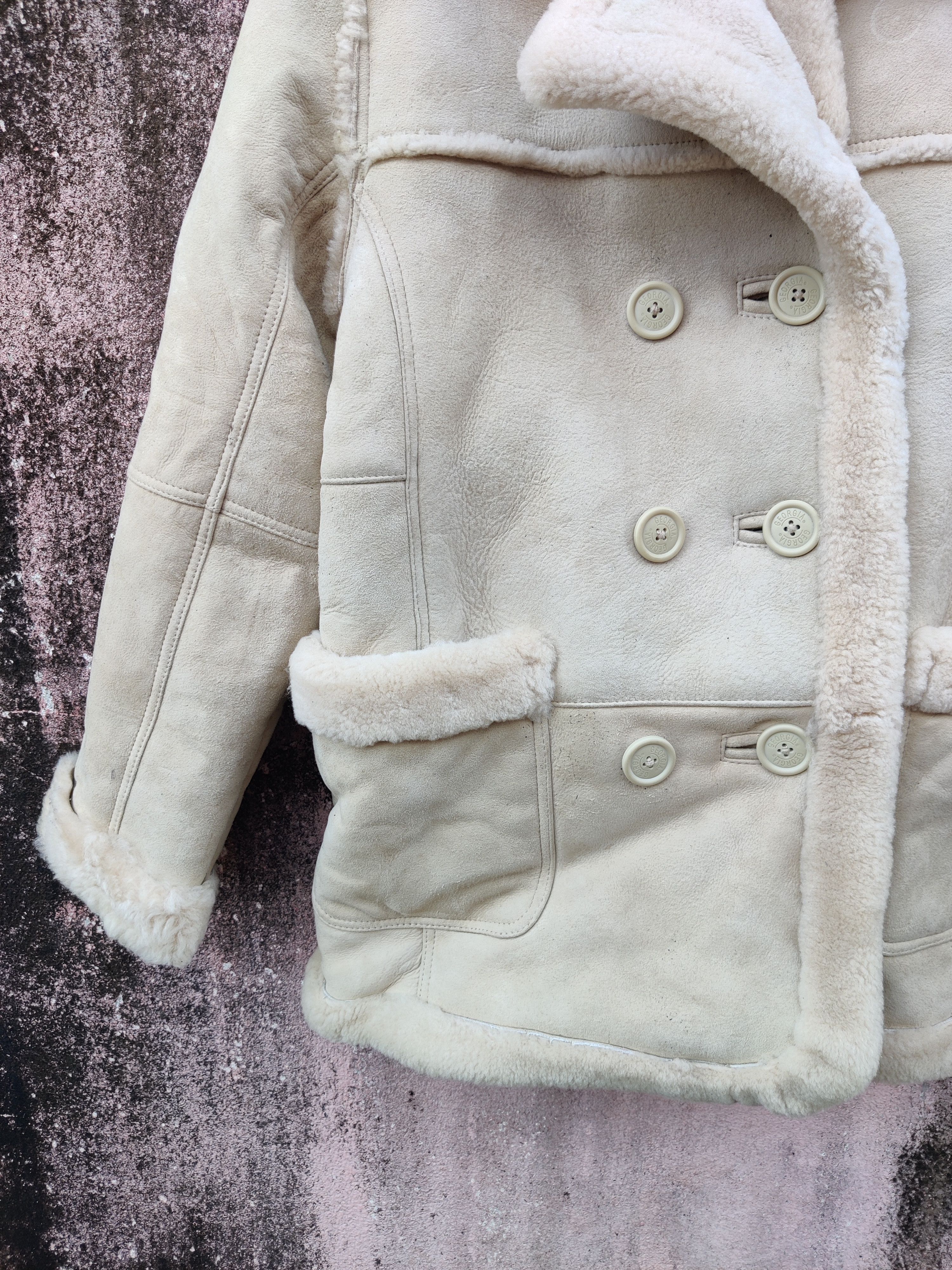 Other Vintage Georgia Shearling Sherpa Faux Fur Leather Jacket Size US M / EU 48-50 / 2 - 3 Thumbnail