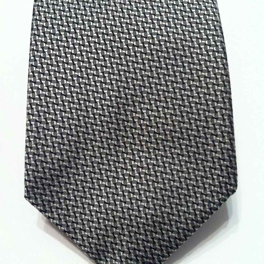 Robert Talbott ROBERT TALBOTT MENS NEW SILVER SILK TIE WIDTH: 3 3/4" Size ONE SIZE - 3 Thumbnail