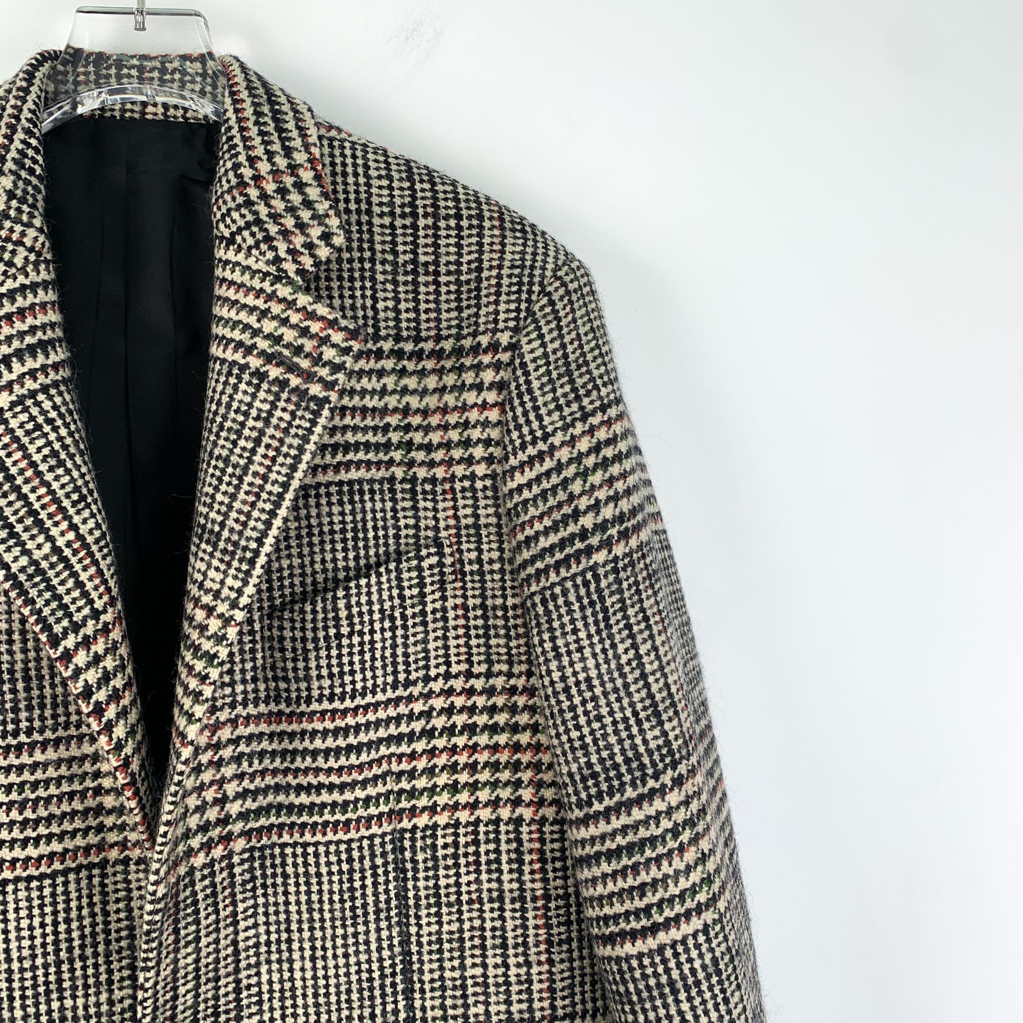 Celine Celine Grey Checkered Wool Lapel Single-Breasted Long-Sleeve Size XS / US 0-2 / IT 36-38 - 6 Thumbnail
