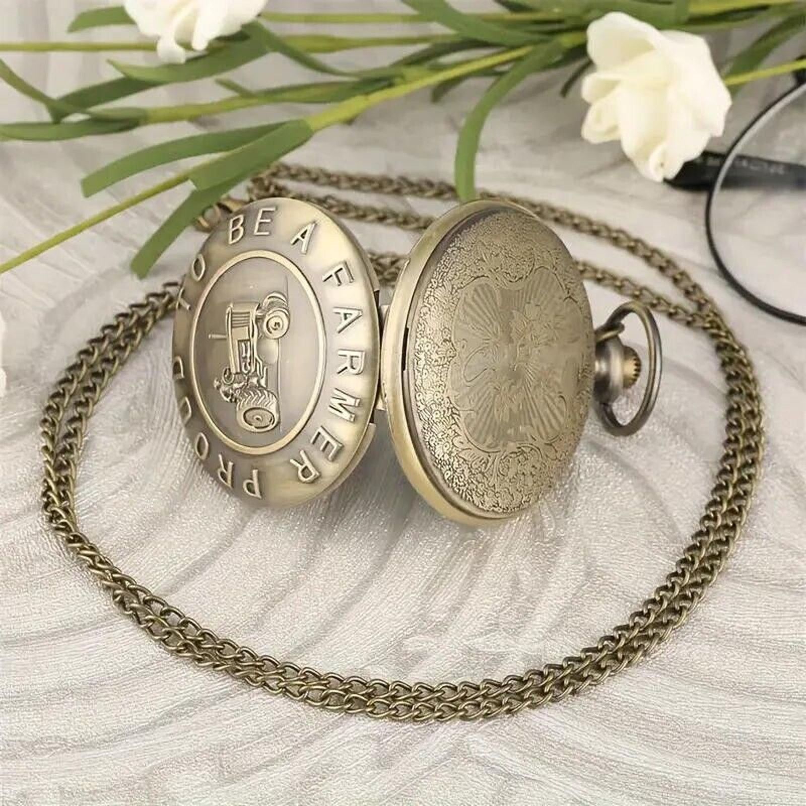 Other 'Proud To Be A Farmer' Quartz Pocket Watch with Chain Size ONE SIZE - 4 Thumbnail