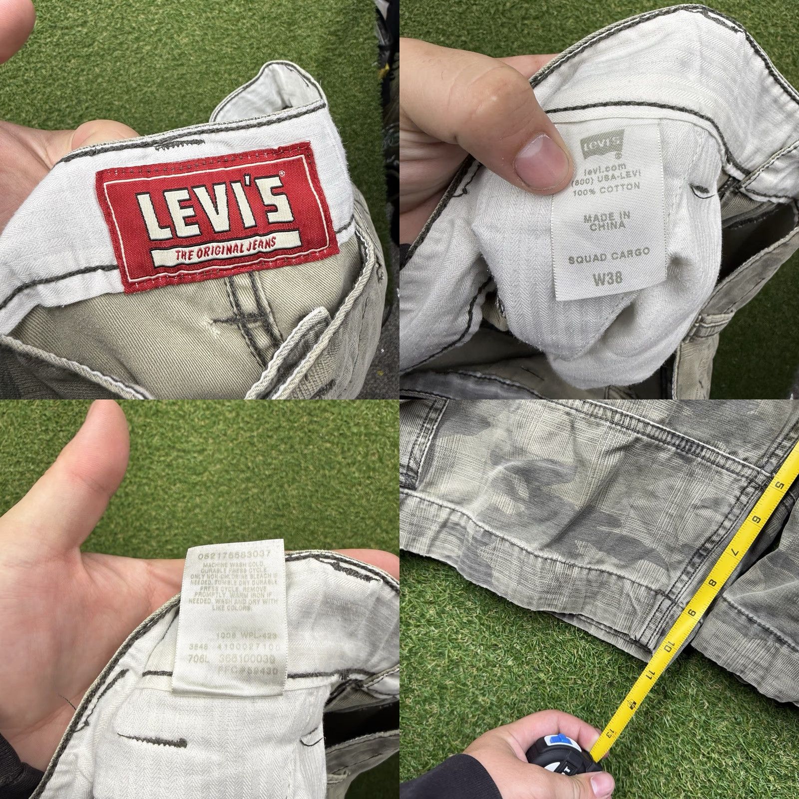 Levi's Levi's Quad Cargo Shorts Mens 38 Camouflage Baggy Skater Grunge Red Tab Y2K Cargo Pocket Green 10in Inseam Mens Size US 38 / EU 54 - 8 Thumbnail