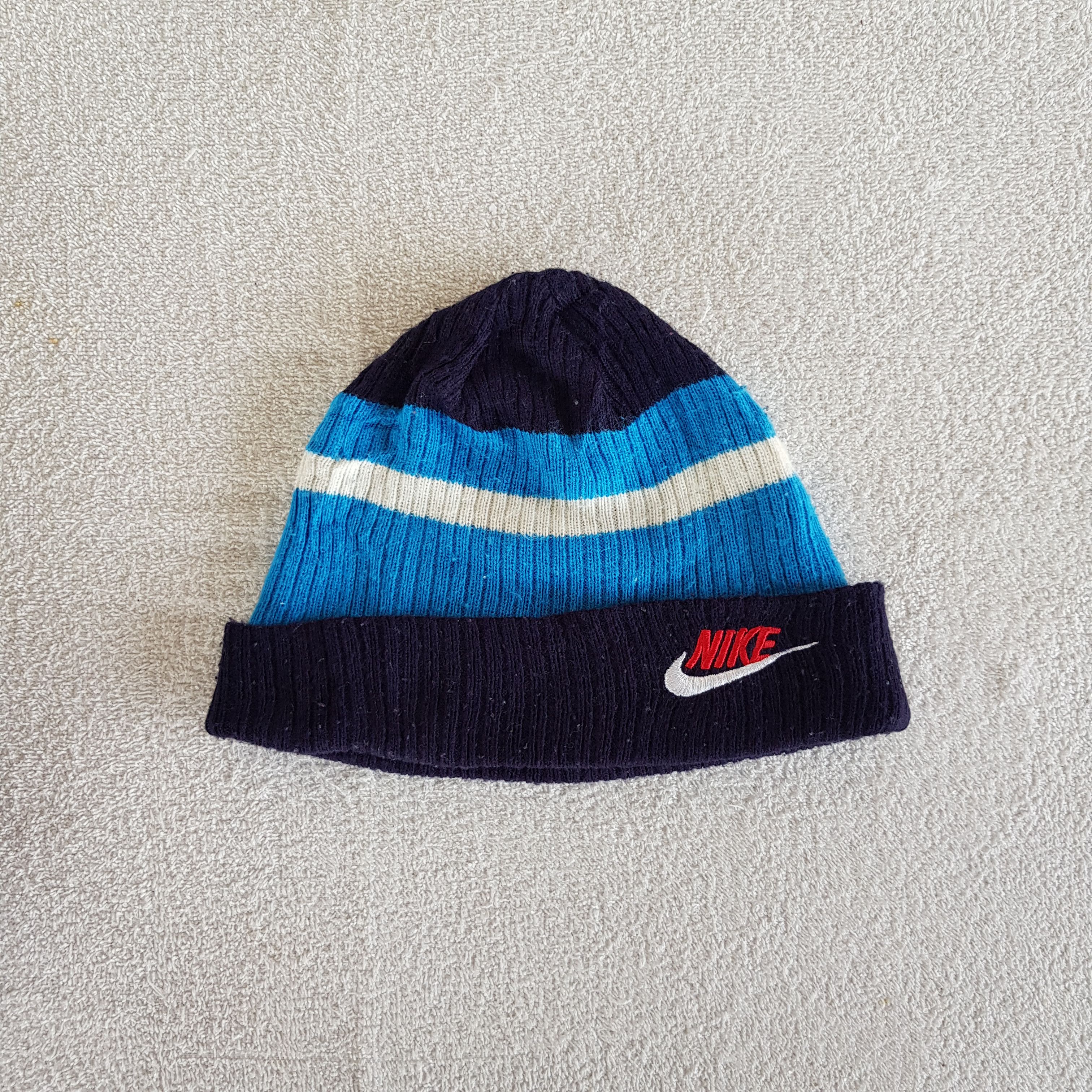 Nike Vintage Nike Beanie Y2K Nike Swoosh Knit Snow Caps Hats Size ONE SIZE - 5 Thumbnail