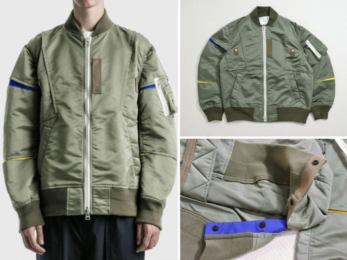 Sacai Sacai 21aw Nylon Twill Blouson MA1 Jacket size3 | Grailed