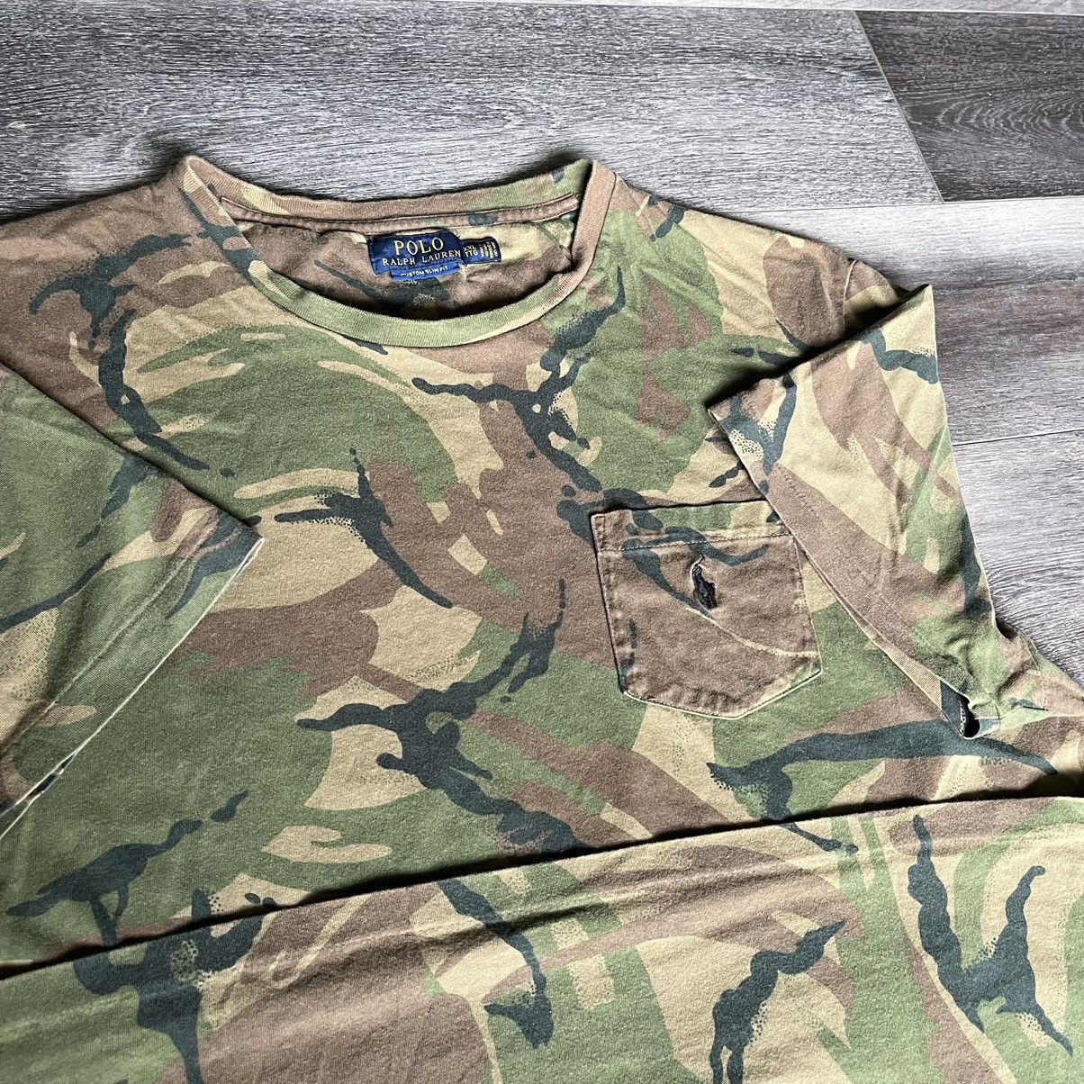 Polo Ralph Lauren Vintage Polo Ralph Lauren Camo Basic Pocket Logo Tee Shirt Size US XXL / EU 58 / 5 - 3 Thumbnail