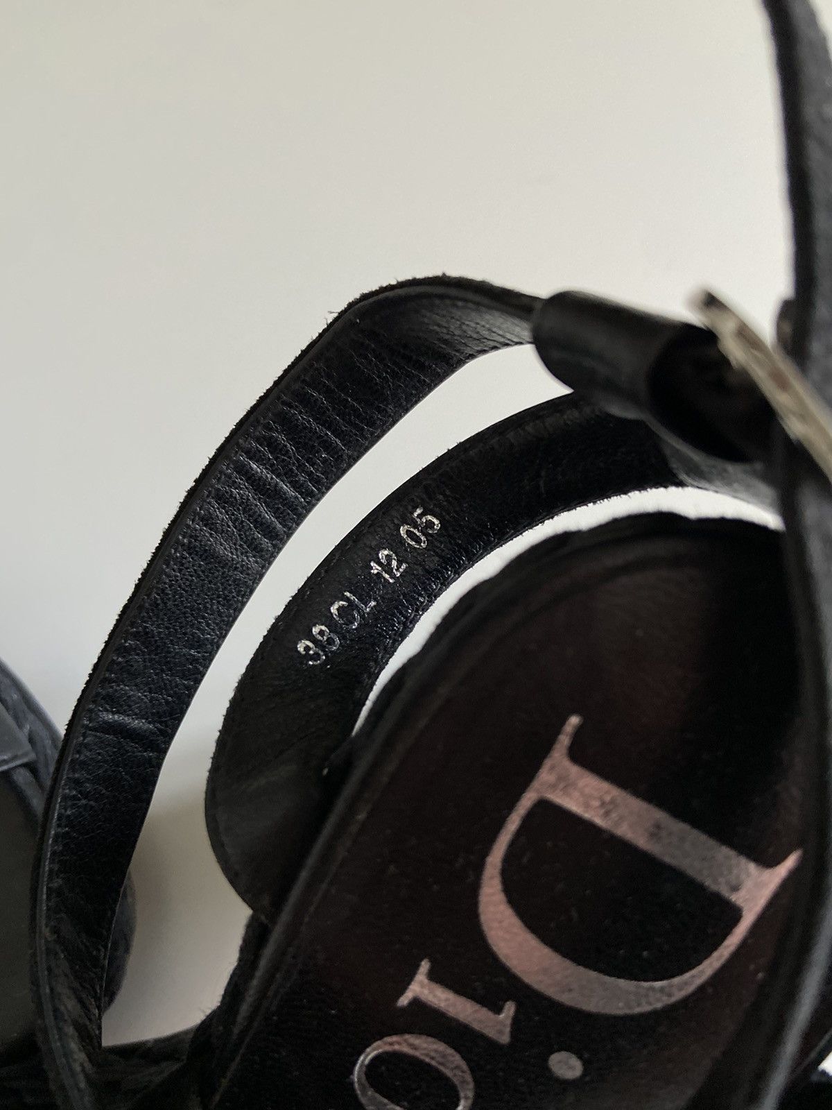 Dior Dior Black Suede And Leather Wedge Ankle Strap Sandals Size US 8 / IT 38 - 4 Thumbnail