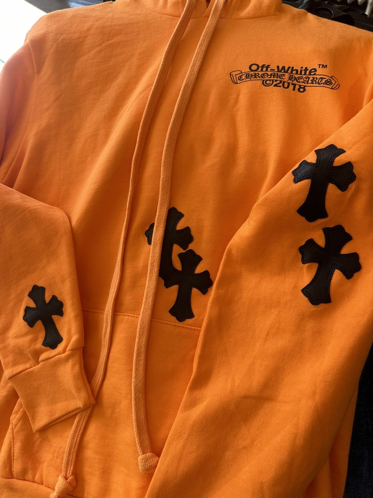 Chrome Hearts × Off-White CHROME HEARTS OFF WHITE PATCH HOODIE Size US M / EU 48-50 / 2 - 10 Thumbnail