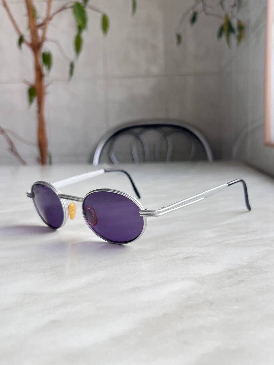 Japanese Brand × Vintage Vintage France 2000s Metal Gray Oval sunglasses France Size ONE SIZE - 2 Thumbnail
