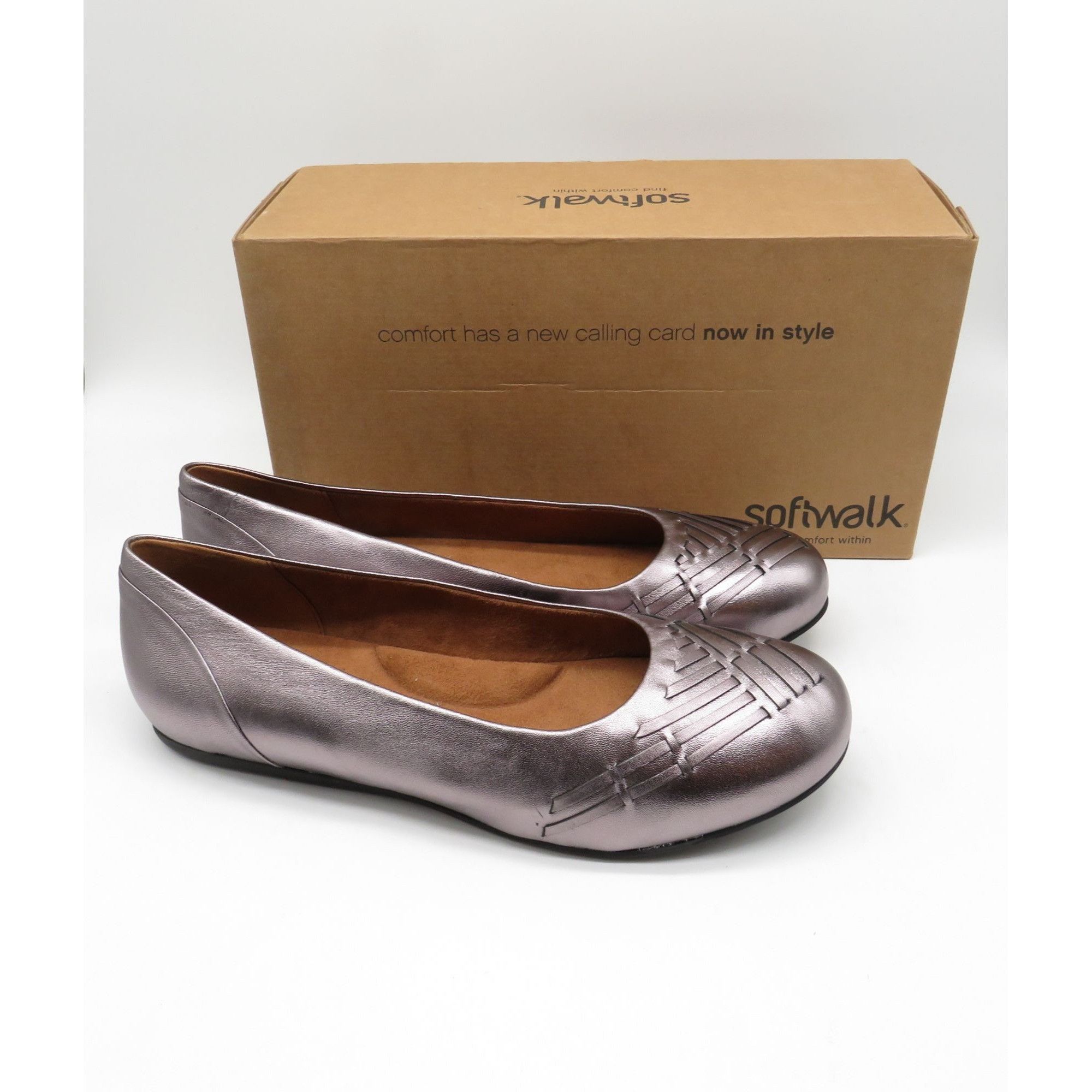 Other Softwalk Sonoma Weave Pewter Metal Flats 11M Leather Women's Size US 11 / IT 41 - 1 Thumbnail