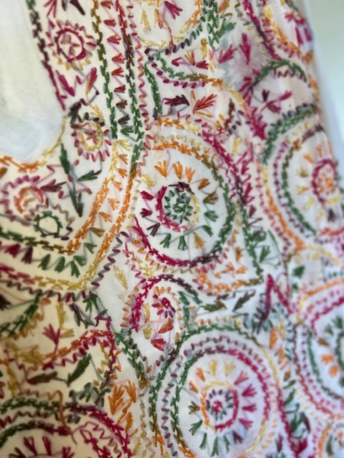 The Unbranded Brand White Embroidered Long Sleeve Tunic Shirt Top Med. Size M / US 6-8 / IT 42-44 - 3 Thumbnail