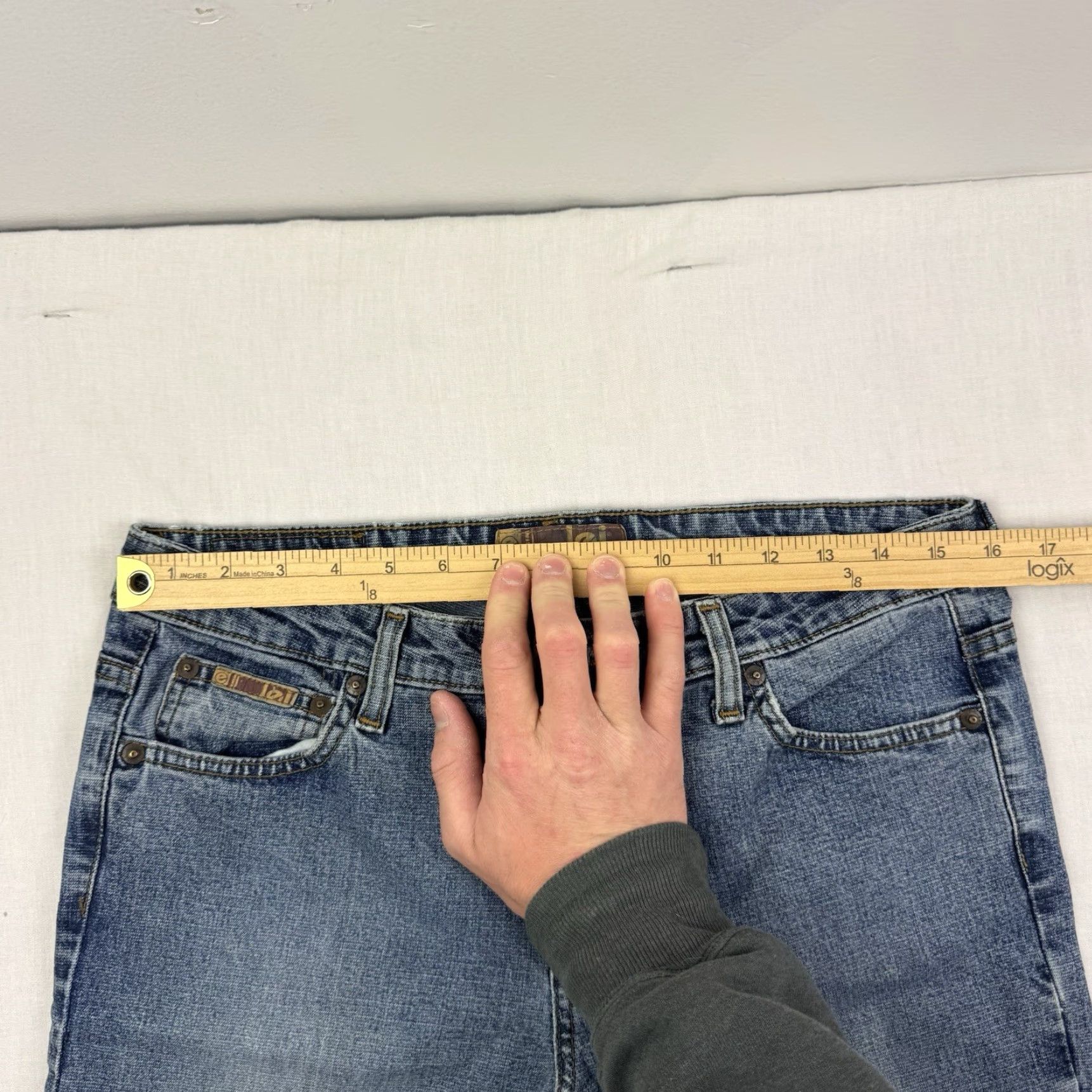 Vintage VINTAGE LEI Jeans Flare Bootcut Womens 13 Hipster High Waisted Blue 90s Y2K Size 34" / US 12 / IT 48 - 7 Thumbnail