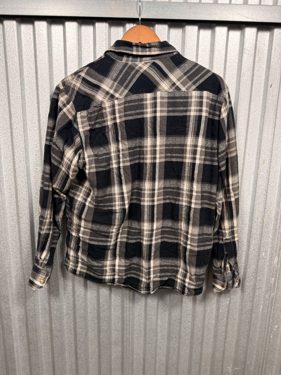 Vintage Wrangler Pearl Snap Plaid Button Up Cowboy Shirt