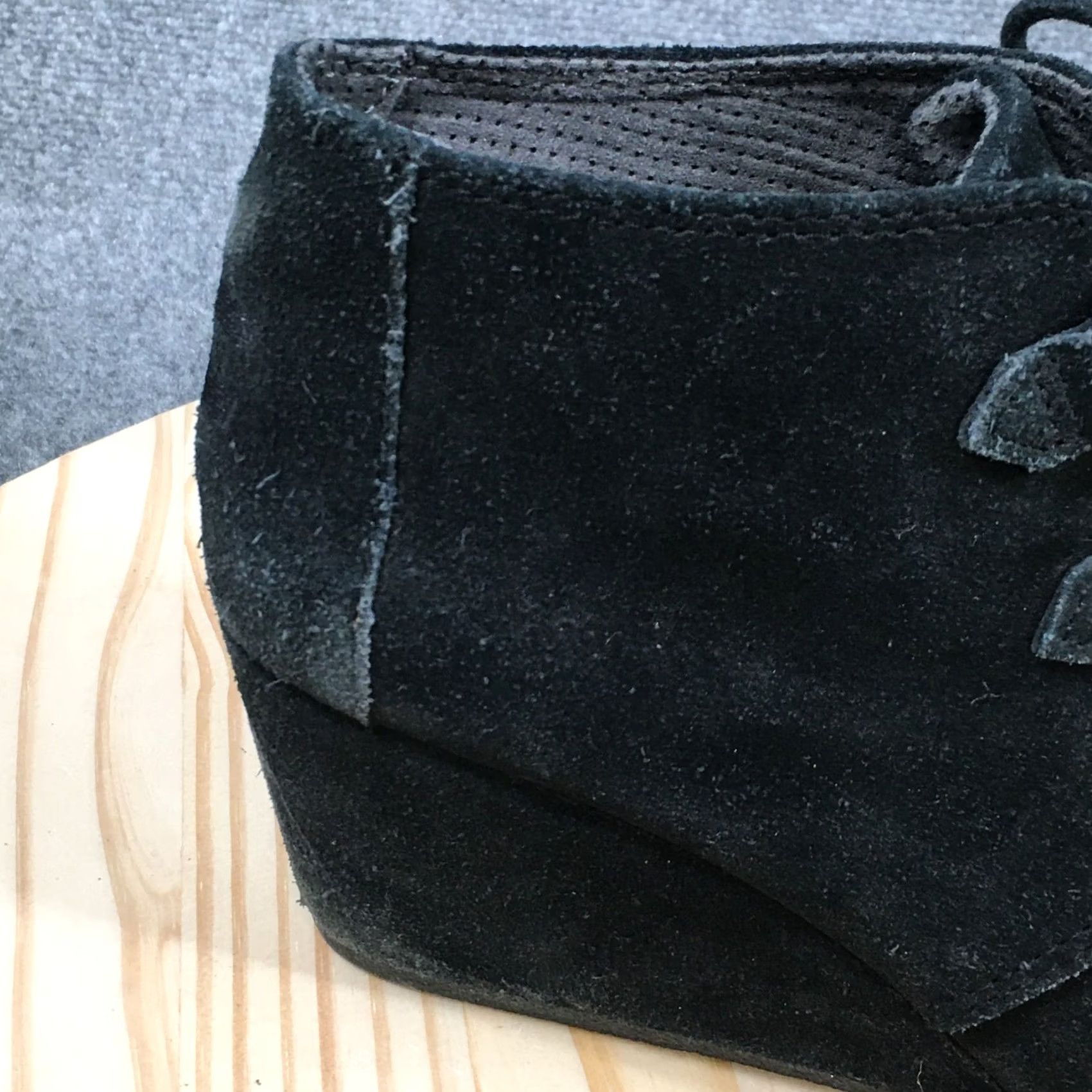 Toms TOMS Boots Kala Lace Up Desert Wedge Bootie Womens 9.5 Black Suede Size US 10 / IT 40 - 5 Thumbnail