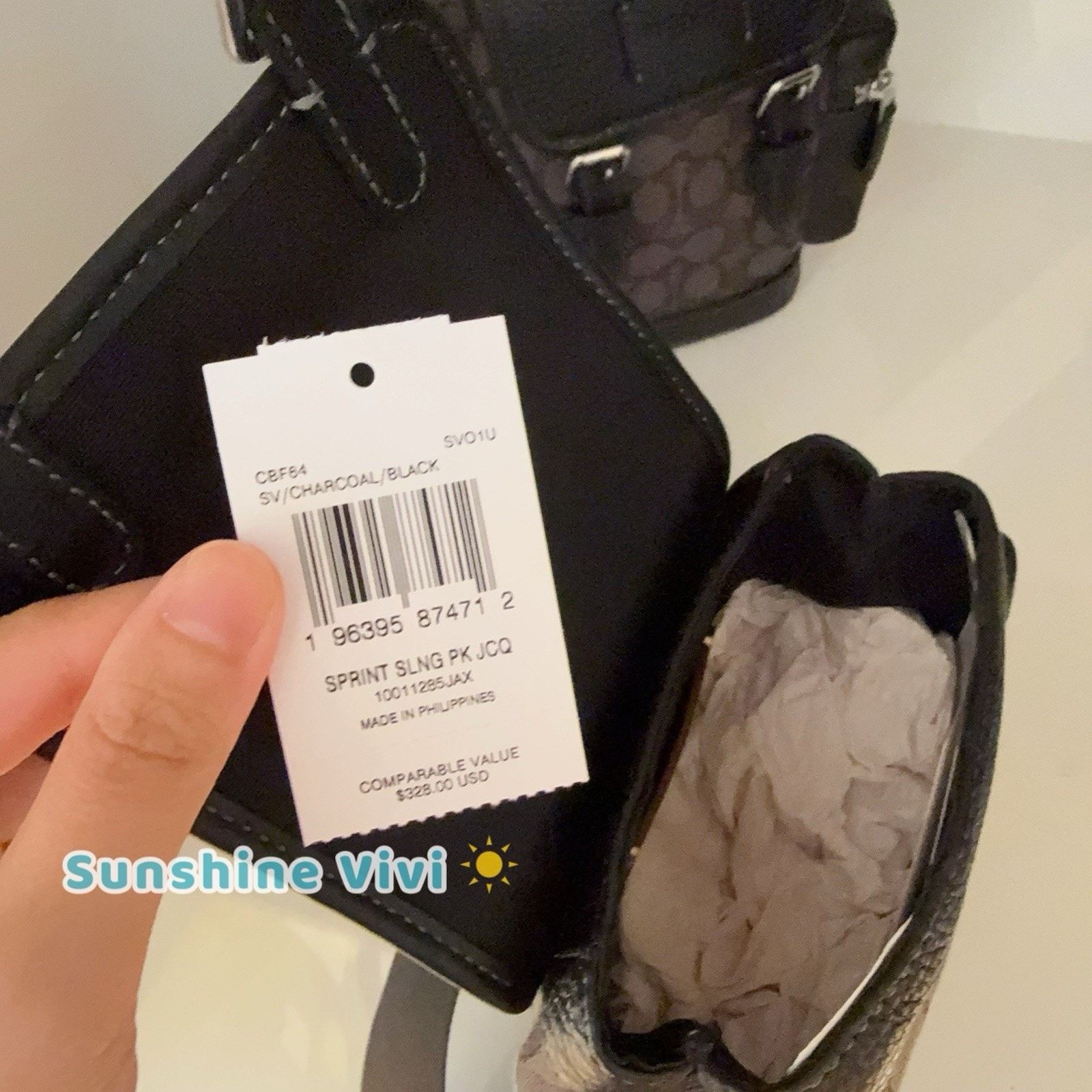 Coach NWT Coach Sprint Sling Pack Jacquard Charcoal/Black CBF64 Size ONE SIZE - 4 Thumbnail