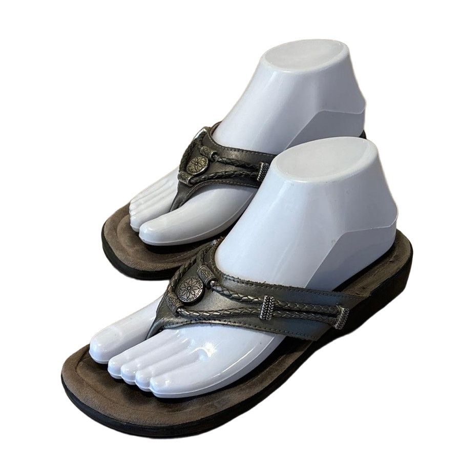 Minnetonka Minnetonka Silverbay Sandals 7 Women Pewter Charm Braid Size US 7 / IT 37 - 2 Thumbnail